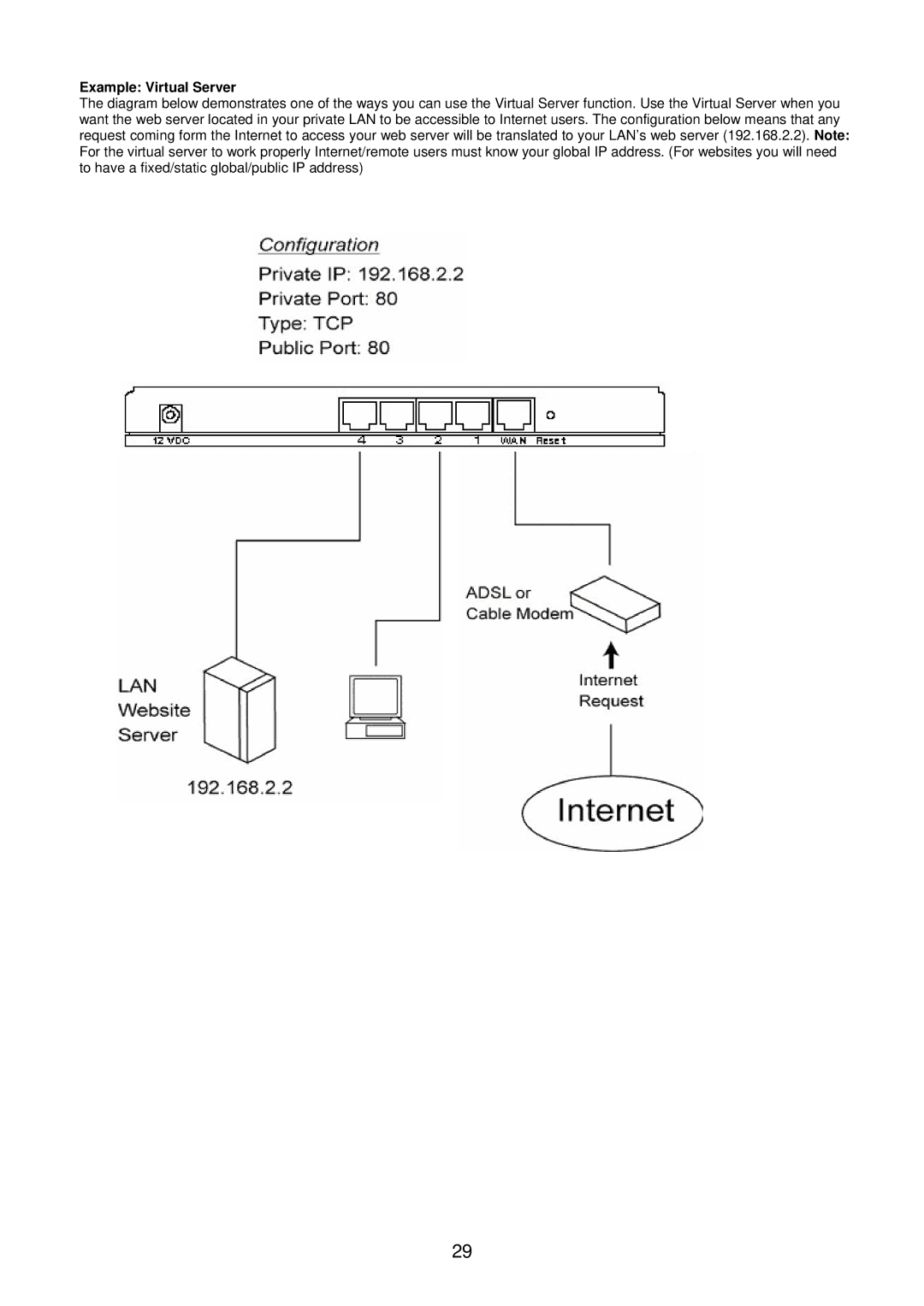 Edimax Technology BR-6104KP user manual Example Virtual Server 