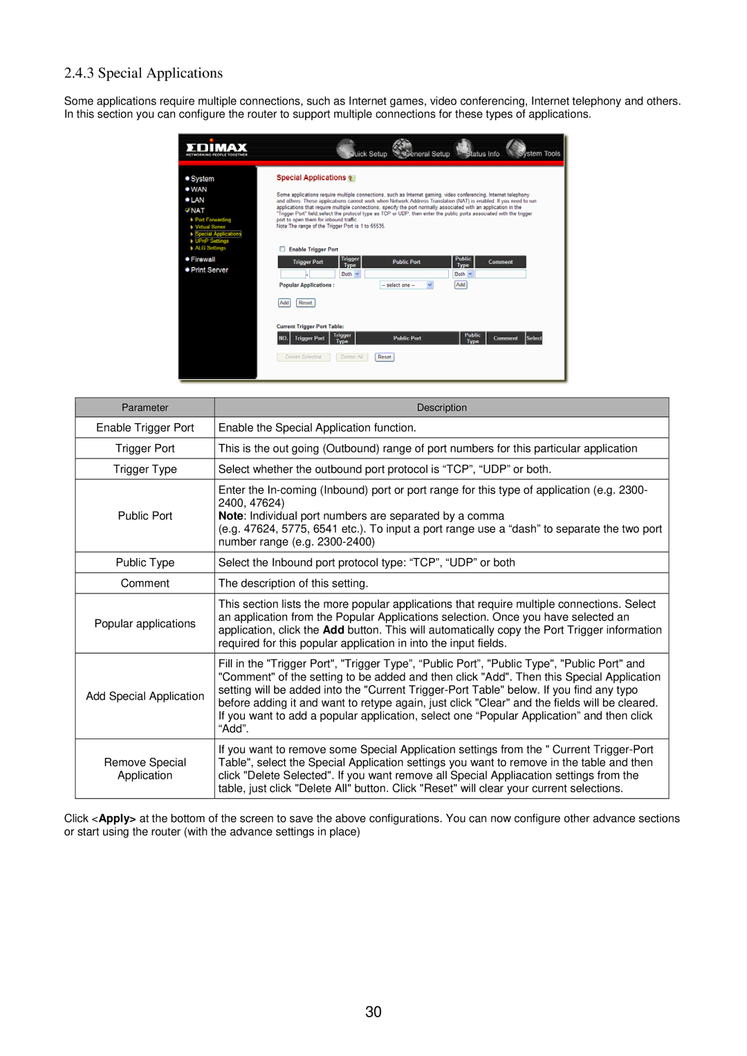 Edimax Technology BR-6104KP user manual Special Applications 