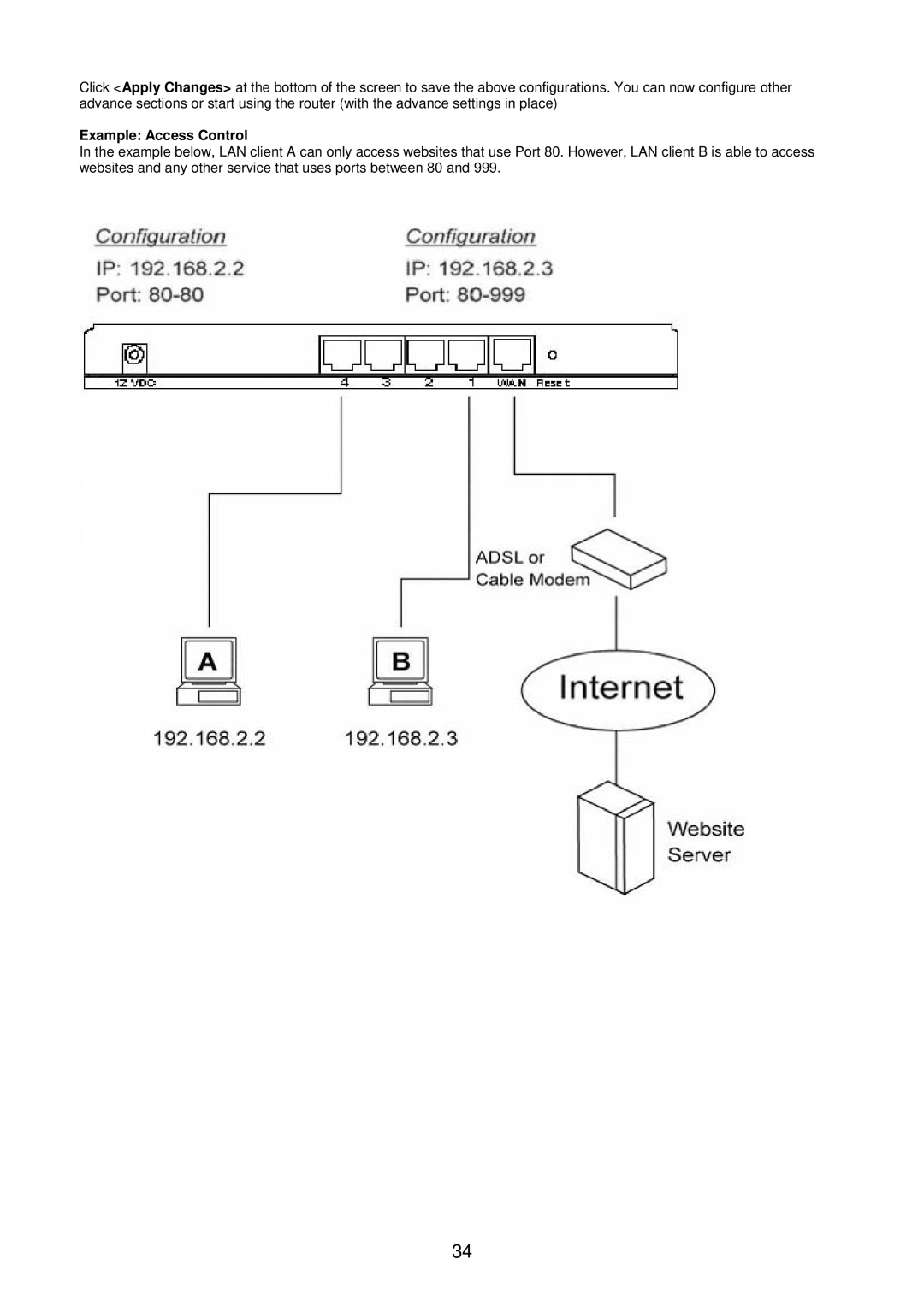 Edimax Technology BR-6104KP user manual Example Access Control 