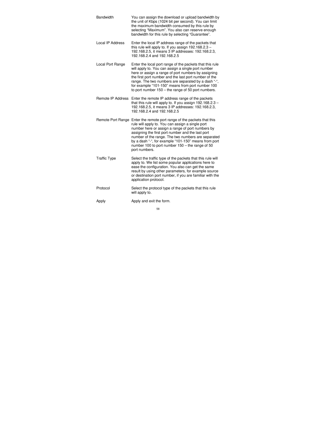 Edimax Technology BR-6204WG manual Will apply to. You can assign a single port number 