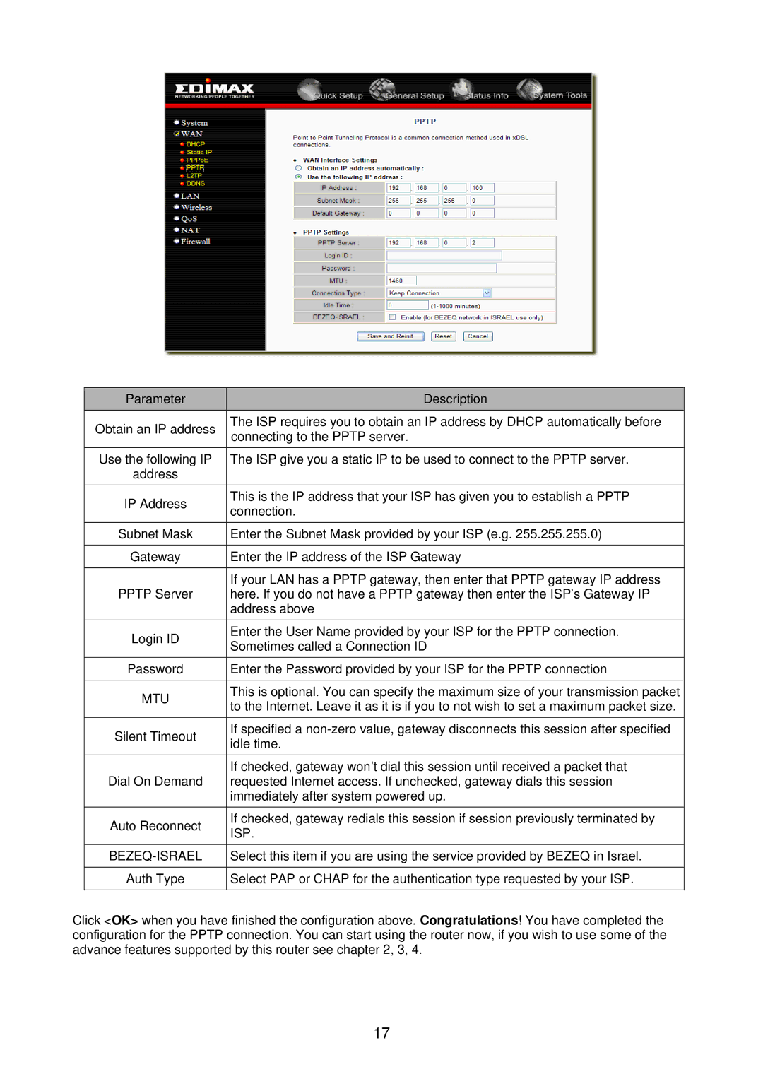 Edimax Technology BR-6218Mg user manual Bezeq-Israel 