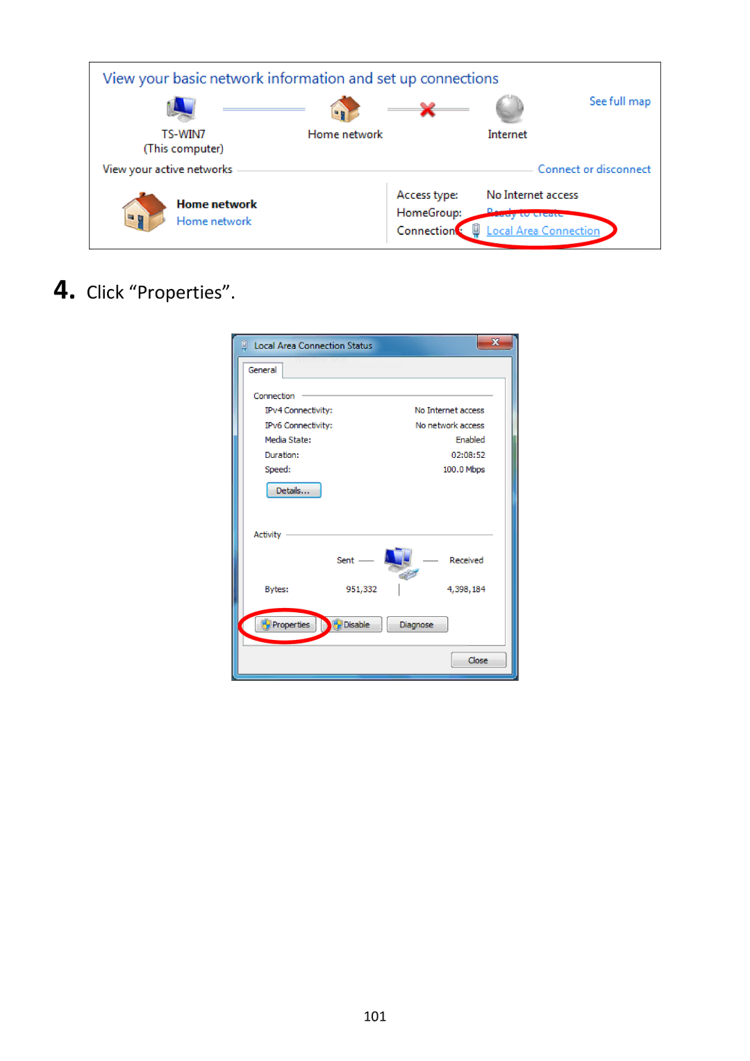 Edimax Technology BR-6228NC V2 manual Click Properties 