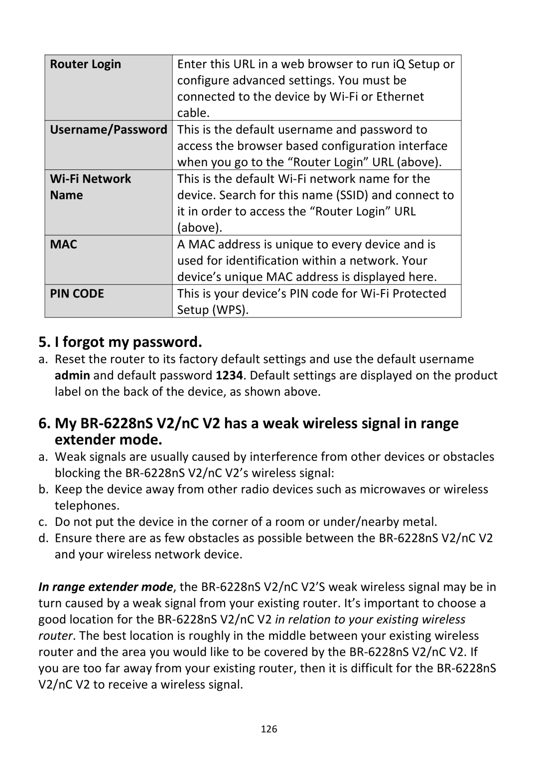 Edimax Technology BR-6228NC V2 manual Forgot my password 