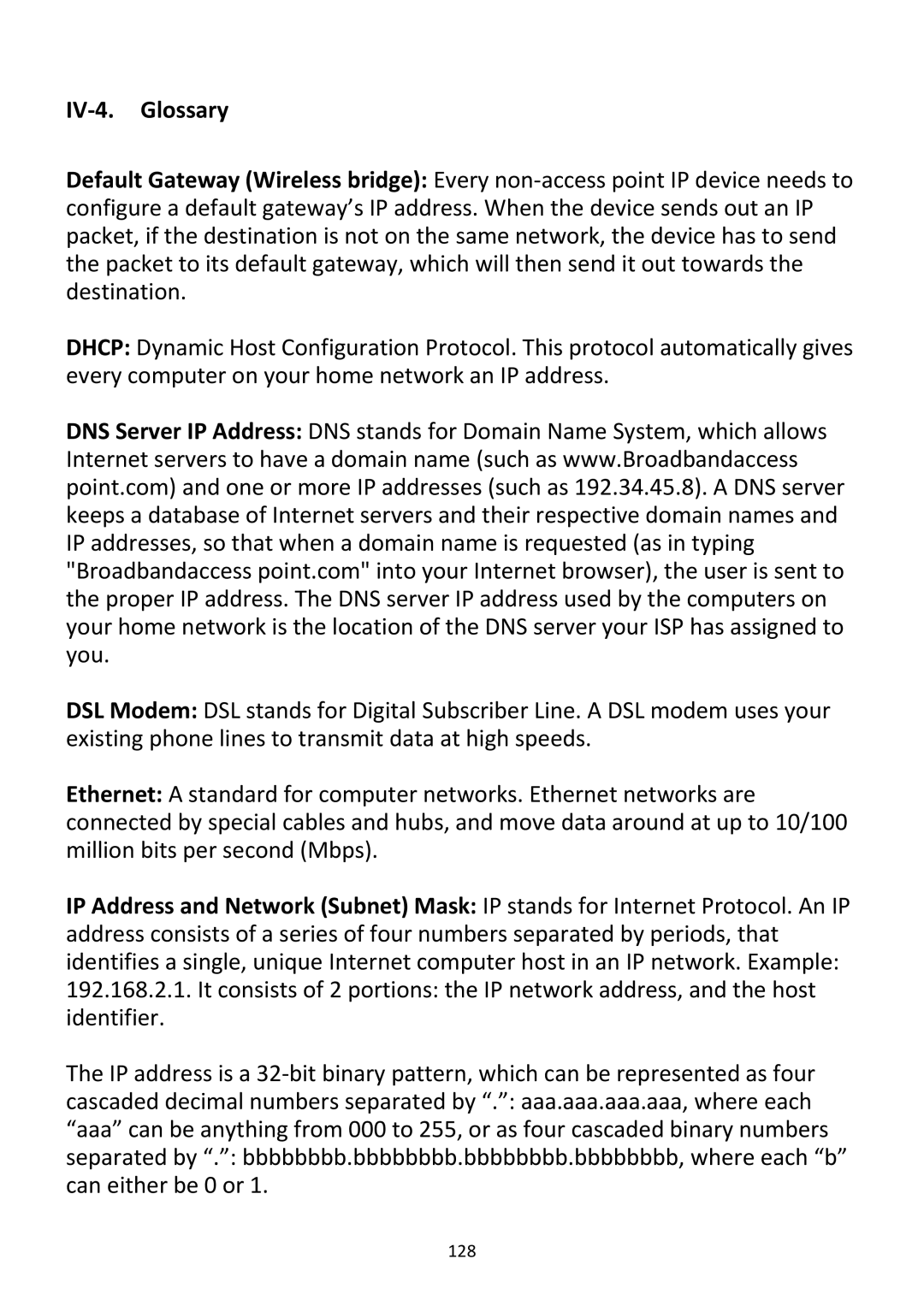 Edimax Technology BR-6228NC V2 manual IV‐4. Glossary 