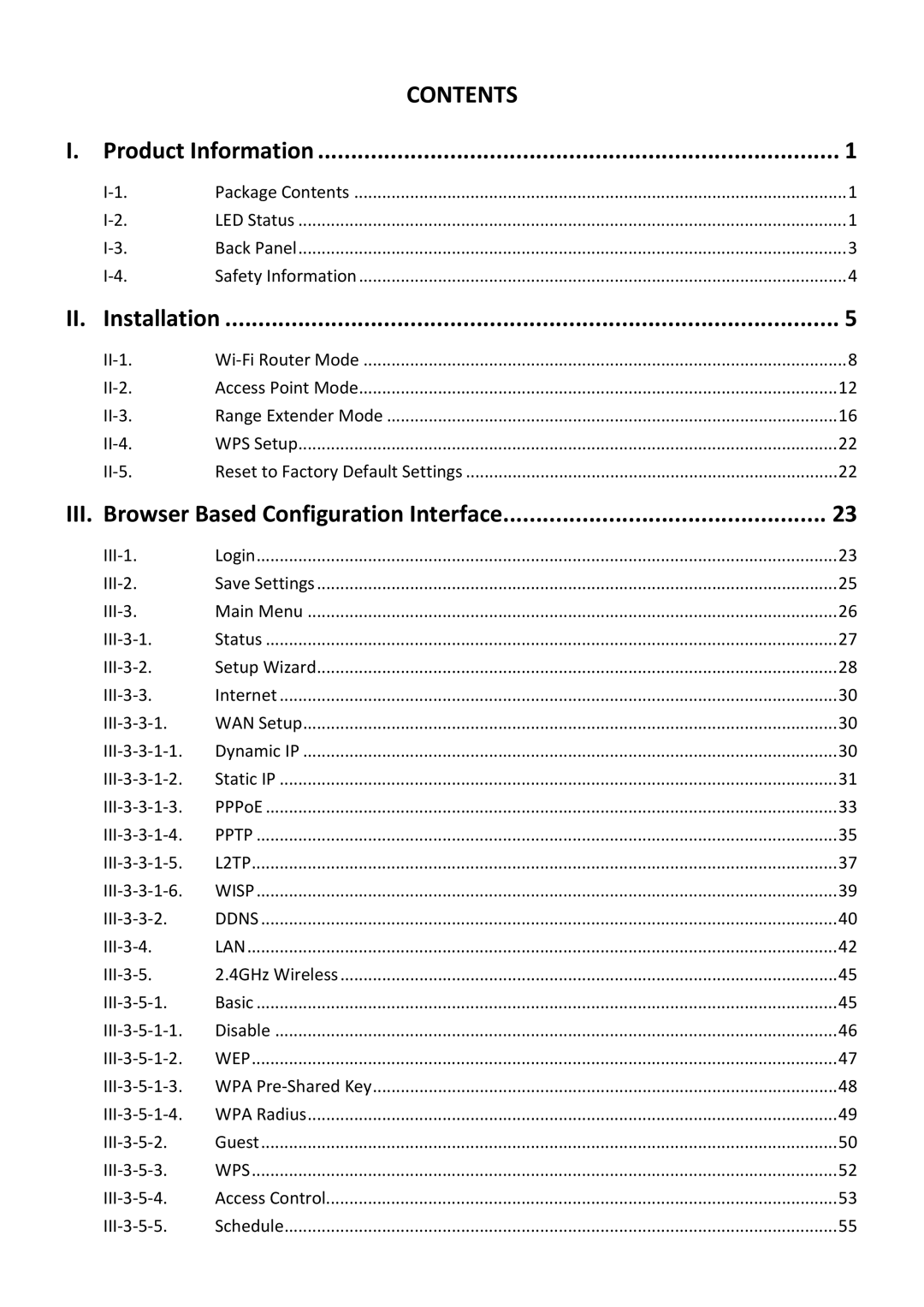 Edimax Technology BR-6228NC V2 manual Contents 