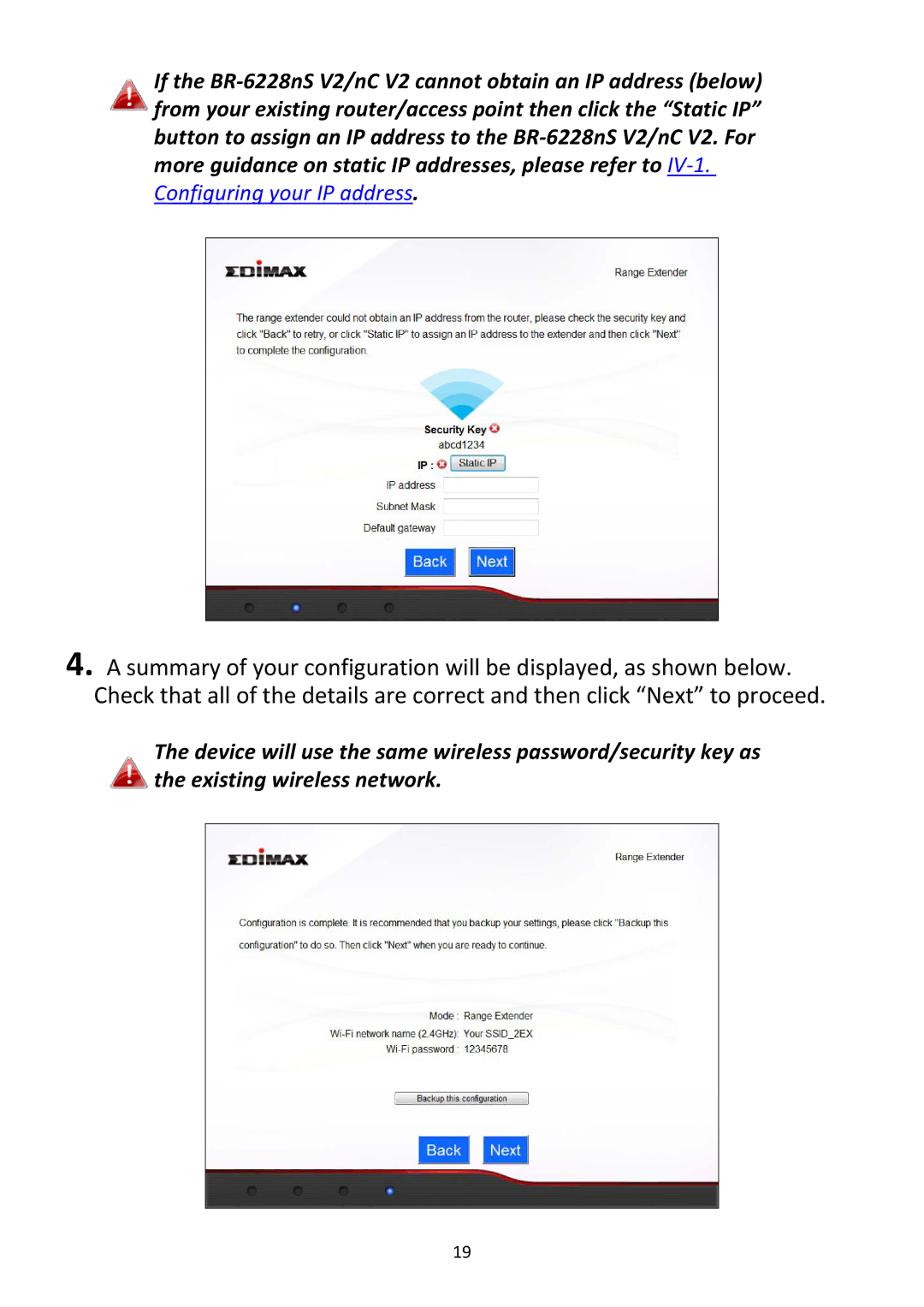 Edimax Technology BR-6228NC V2 manual Configuring your IP address 