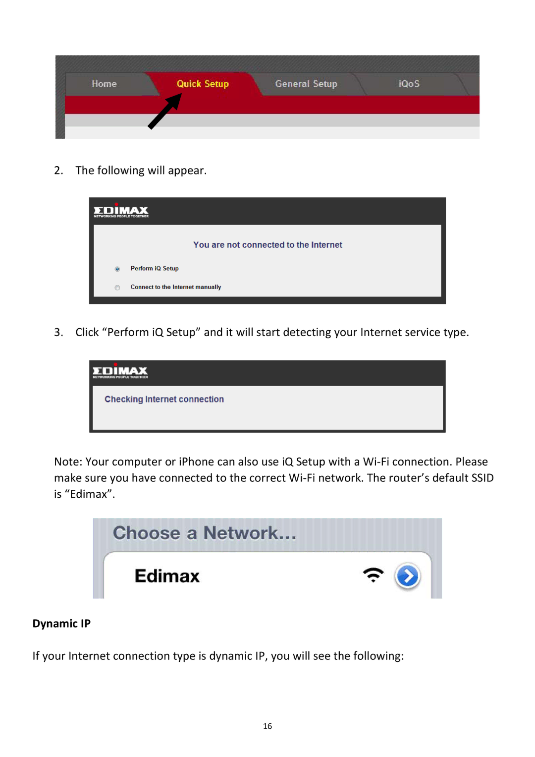 Edimax Technology BR-6478Gn user manual Dynamic IP 