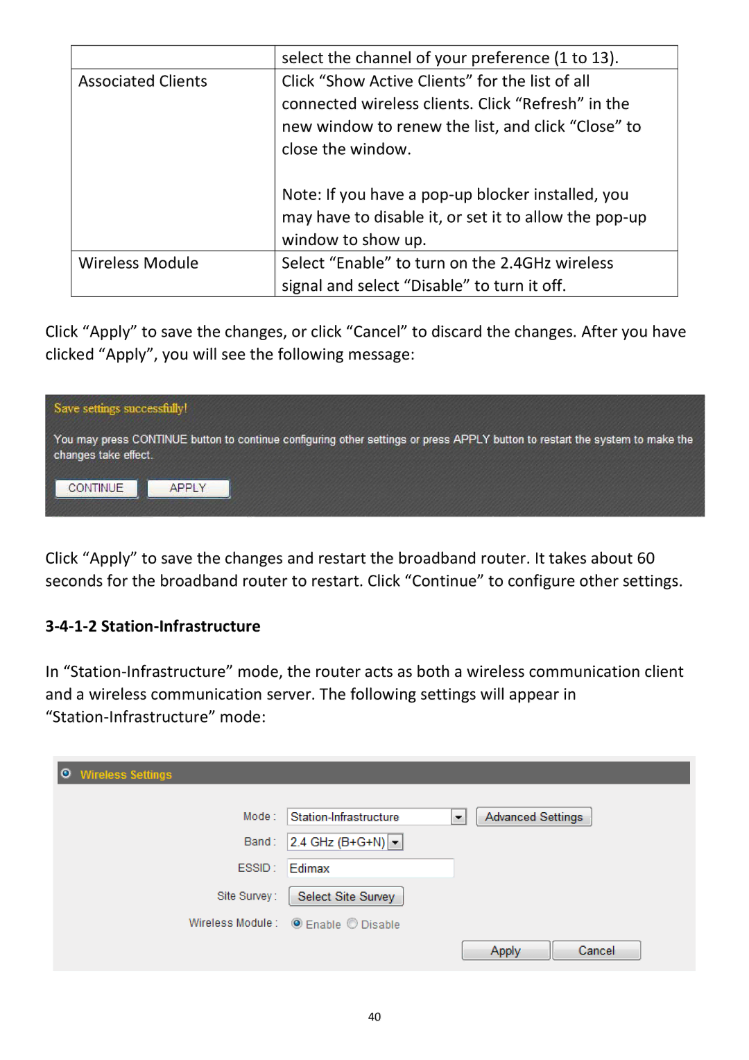 Edimax Technology BR-6478Gn user manual ‐4‐1‐2 Station‐Infrastructure 