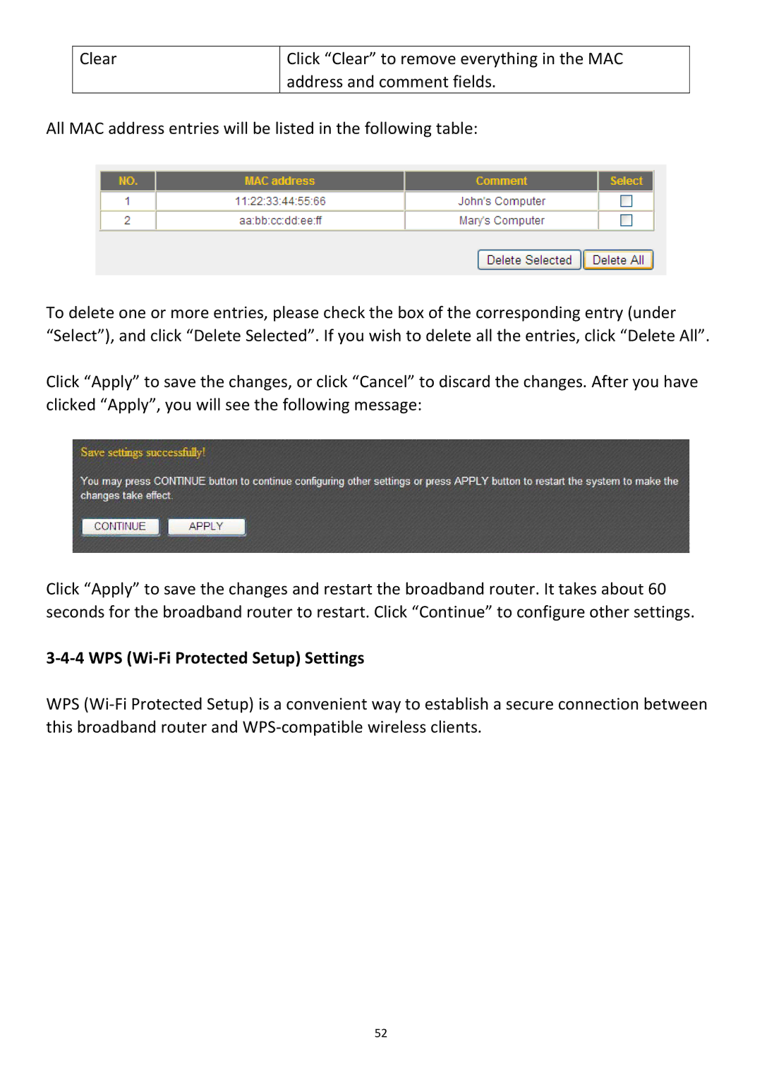 Edimax Technology BR-6478Gn user manual ‐4‐4 WPS Wi‐Fi Protected Setup Settings 