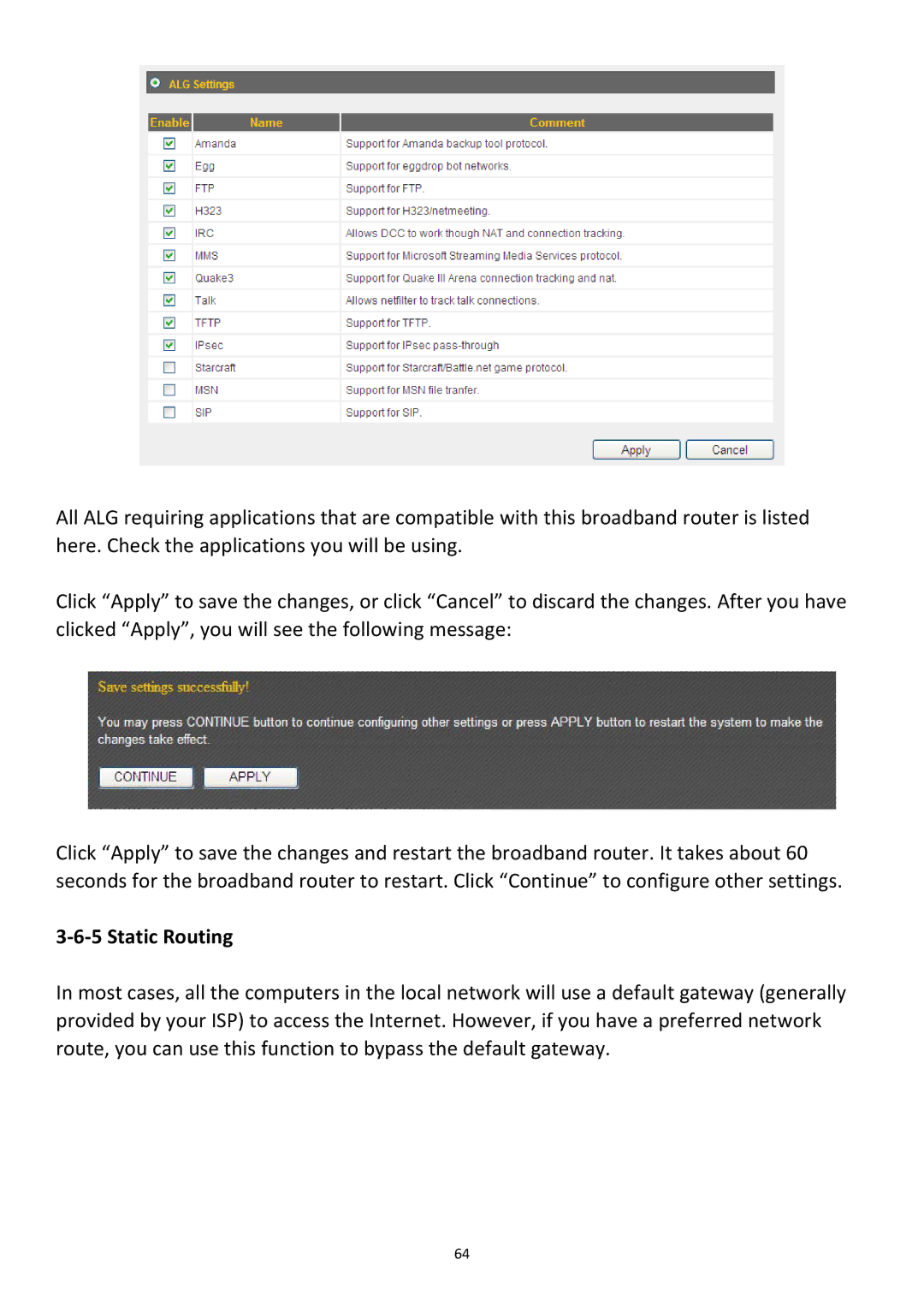 Edimax Technology BR-6478Gn user manual ‐6‐5 Static Routing 