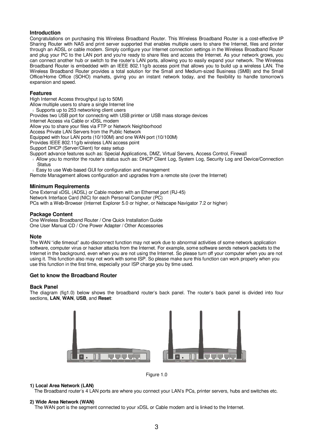 Edimax Technology Broadband Router manual Introduction, Features, Minimum Requirements, Package Content 