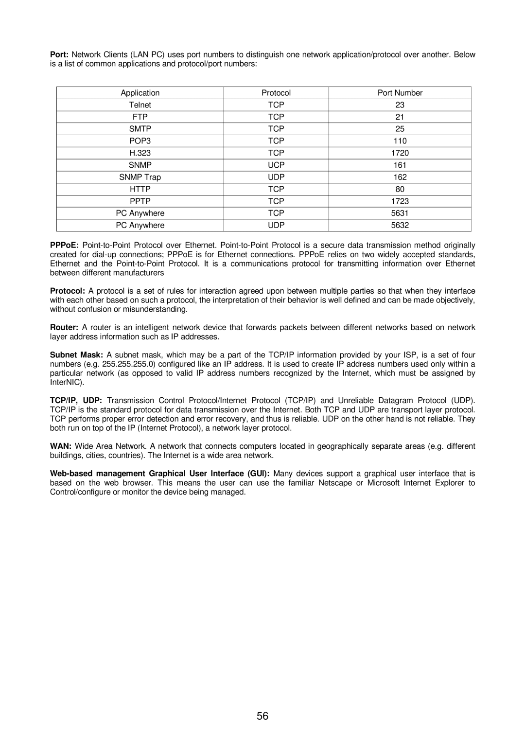 Edimax Technology Broadband Router manual TCP FTP Smtp POP3, Snmp Trap, Http TCP Pptp, PC Anywhere 