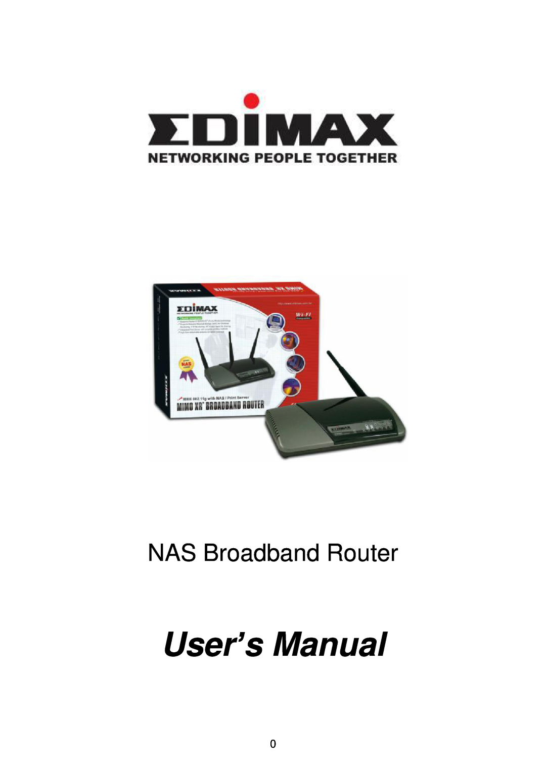 Edimax Technology manual User’s Manual, NAS Broadband Router 