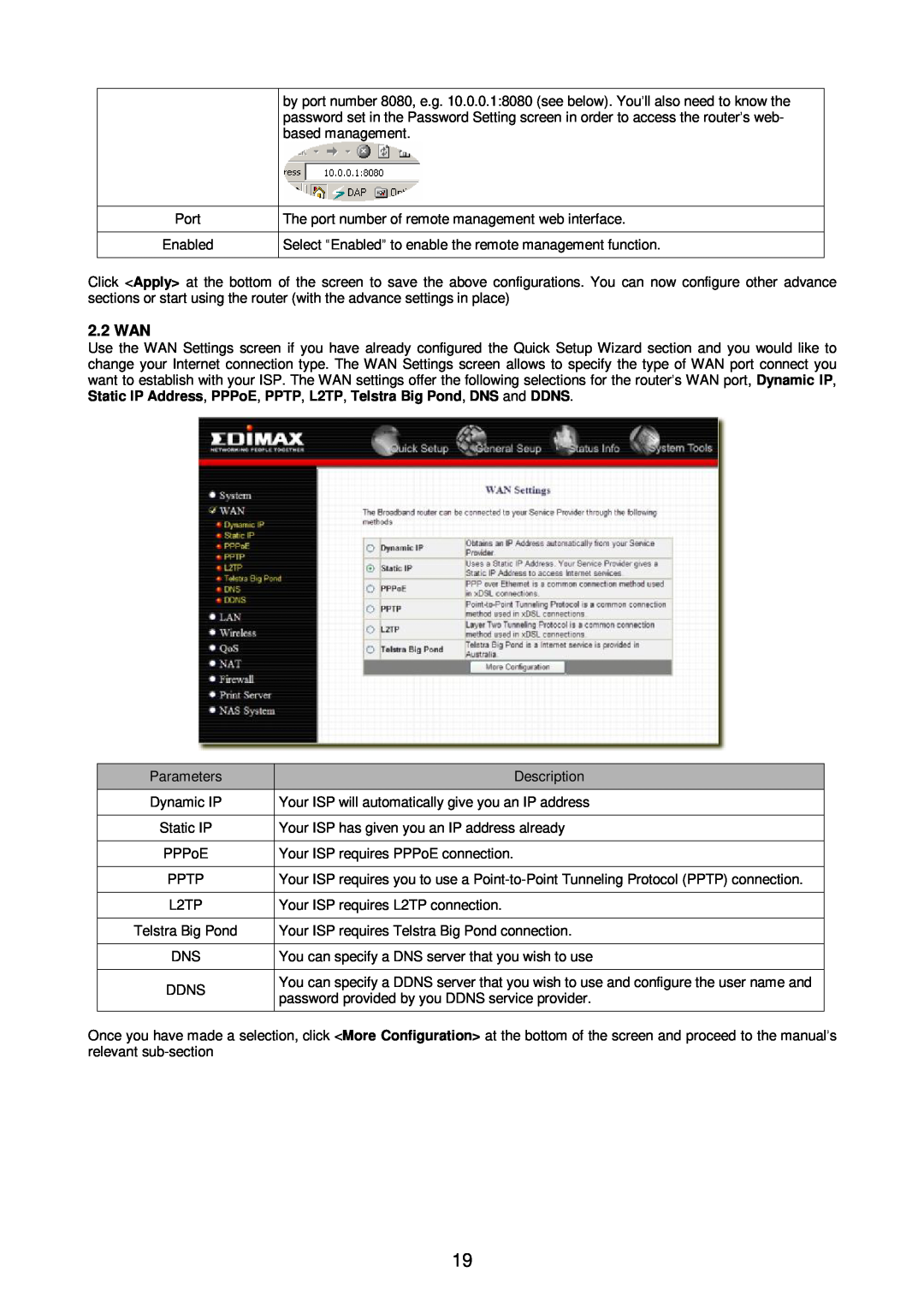 Edimax Technology Broadband Router manual 2.2 WAN 