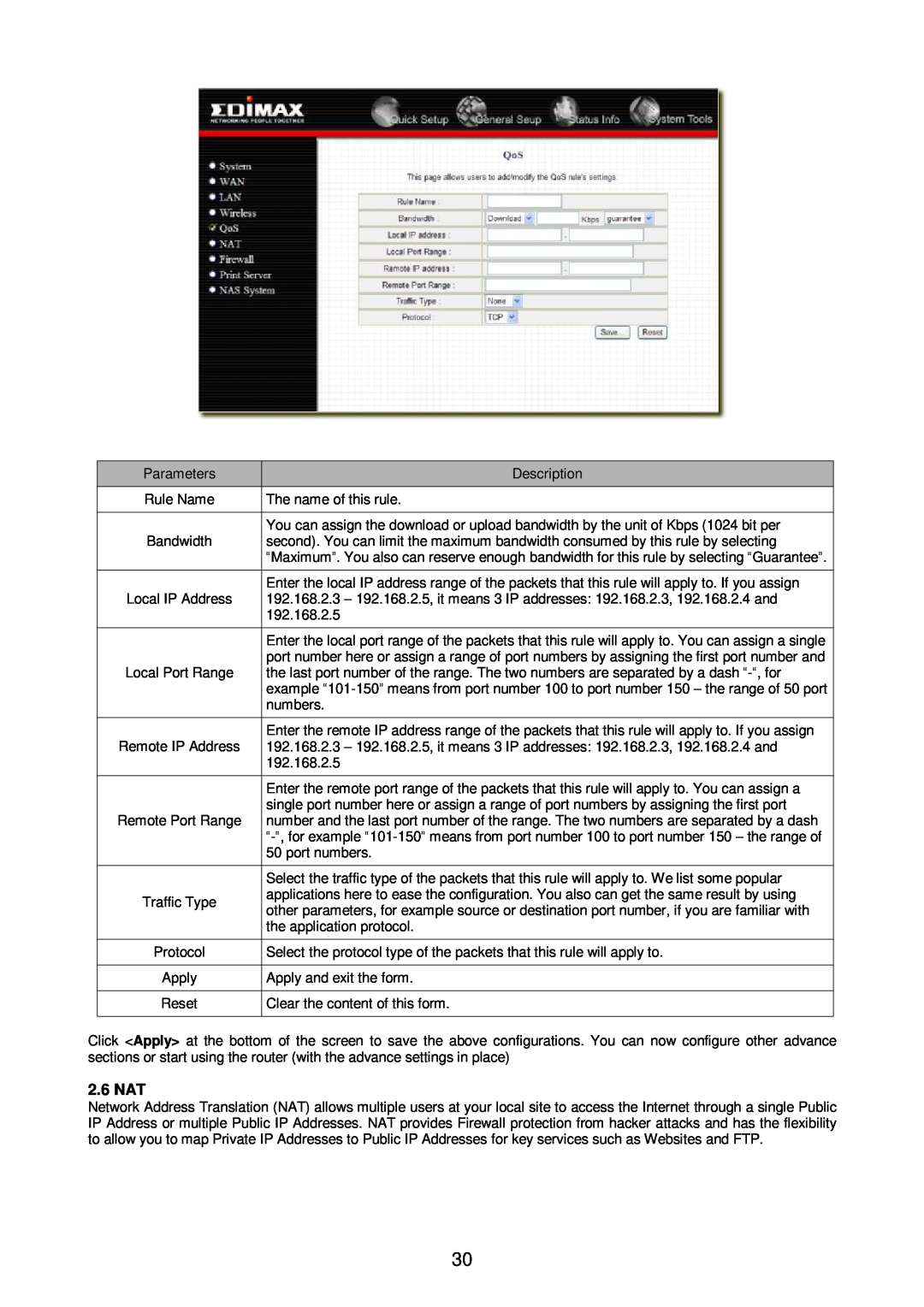 Edimax Technology Broadband Router manual 2.6 NAT 