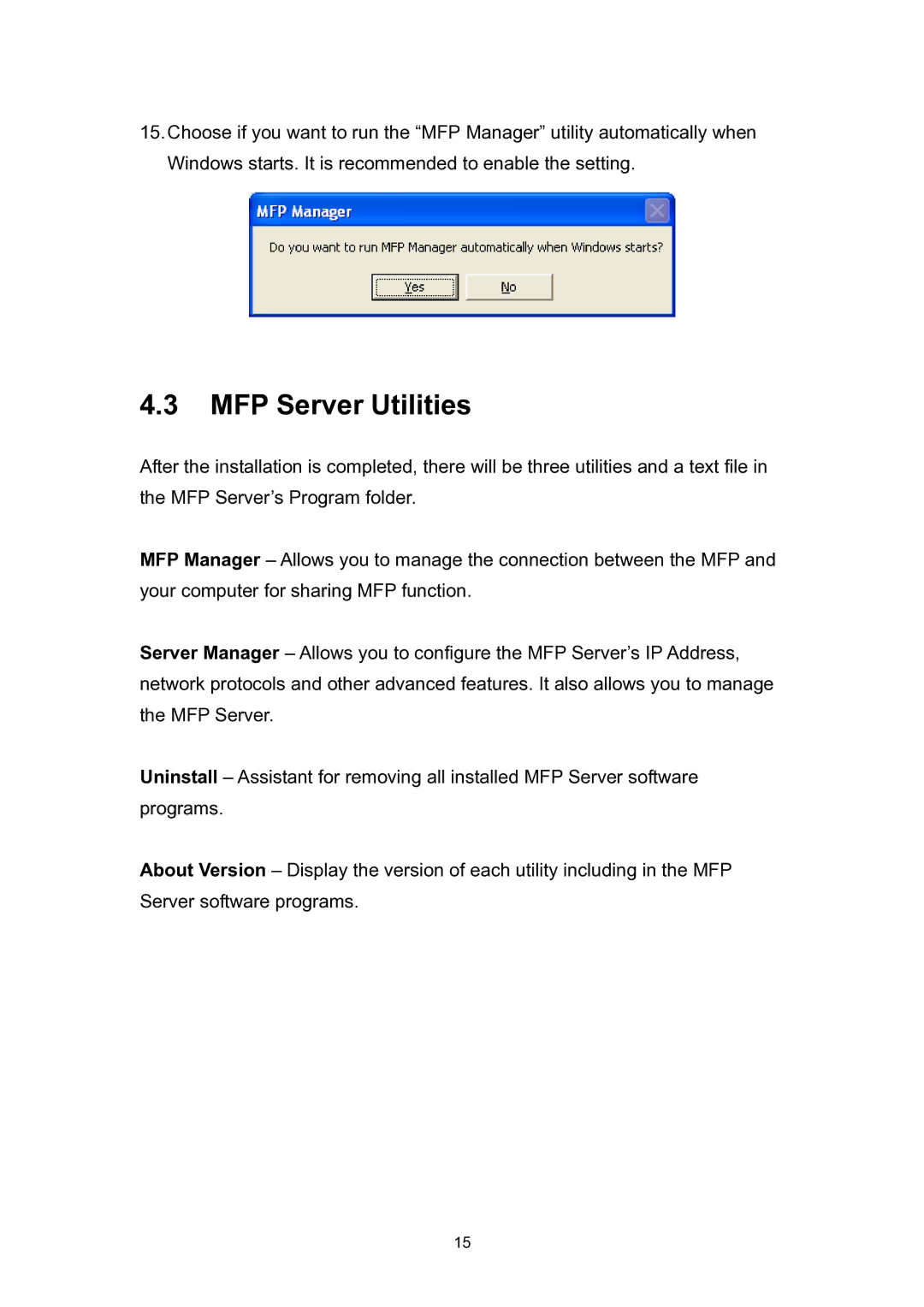 Edimax Technology EDIMAX FAST ETHERNET MFP SERVER VERSION: 2.0 user manual MFP Server Utilities 