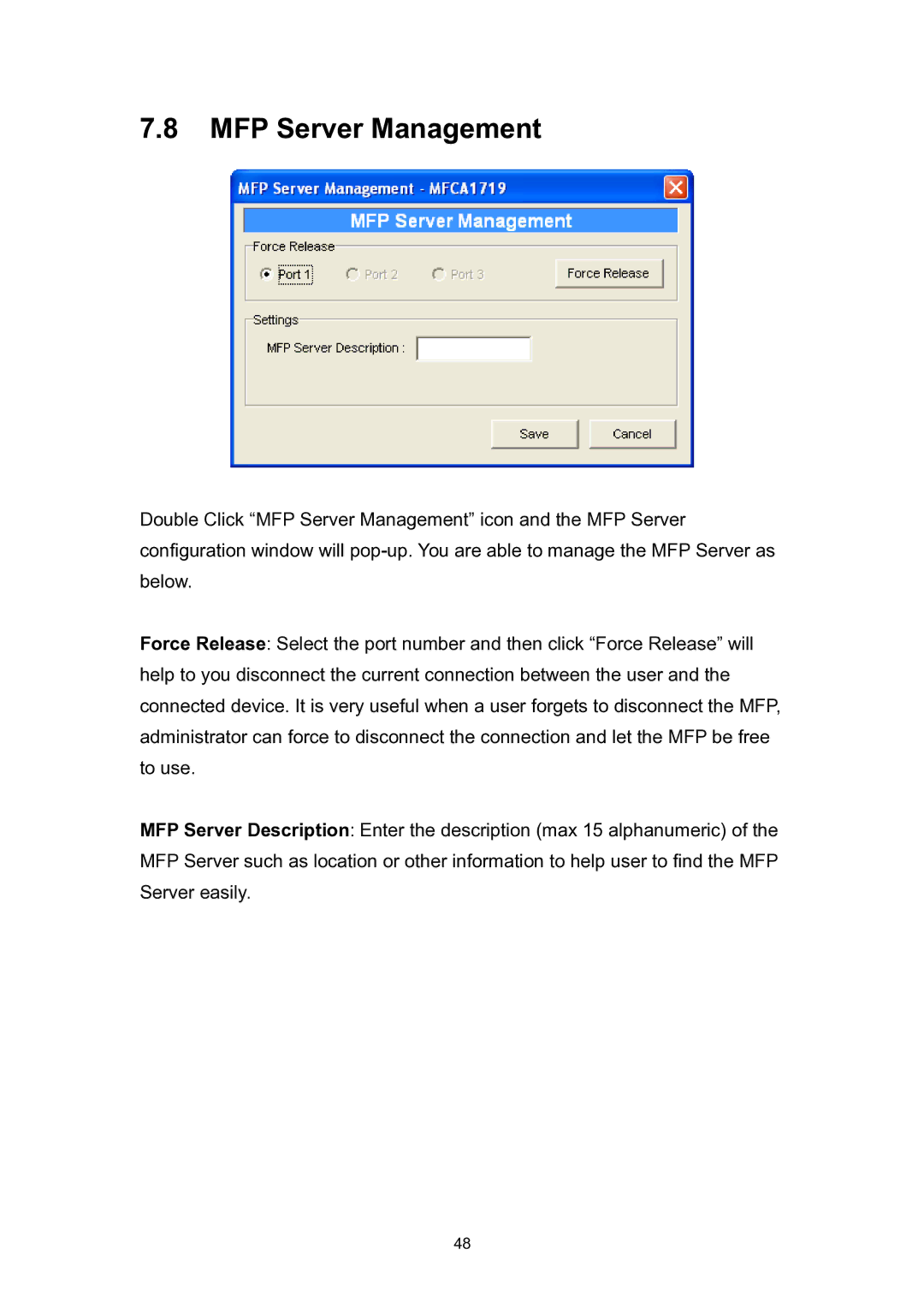 Edimax Technology EDIMAX FAST ETHERNET MFP SERVER VERSION: 2.0 user manual MFP Server Management 