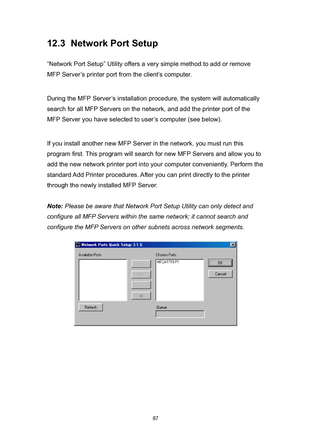 Edimax Technology EDIMAX FAST ETHERNET MFP SERVER VERSION: 2.0 user manual Network Port Setup 