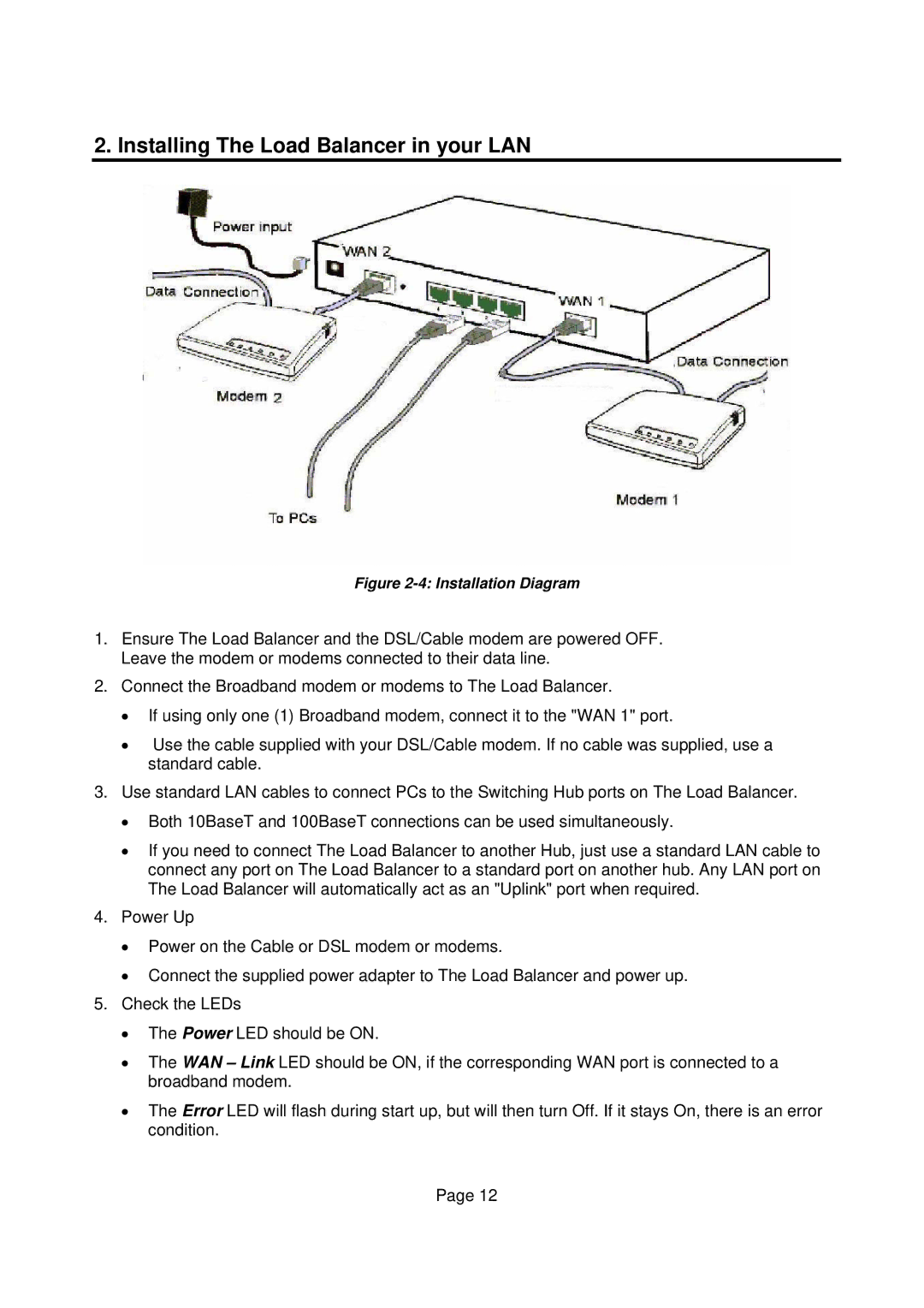 Edimax Technology Edimax user guide Router manual Installing The Load Balancer in your LAN, Installation Diagram 