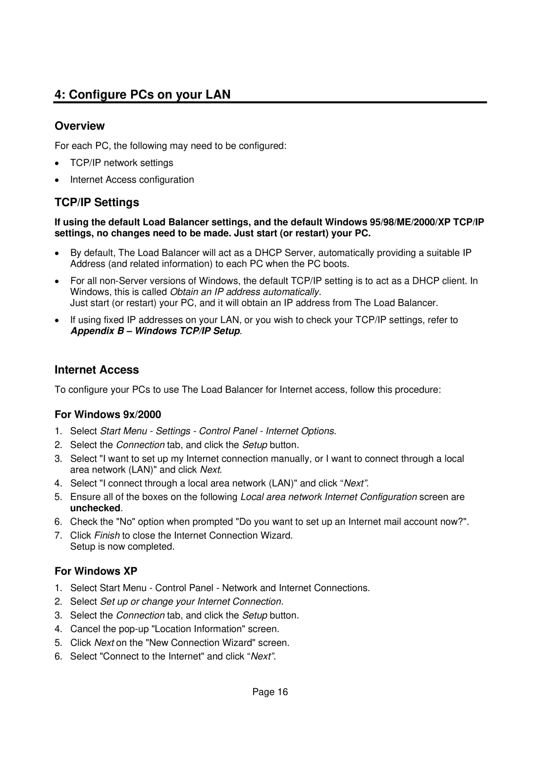 Edimax Technology Edimax user guide Router manual Configure PCs on your LAN, Overview, TCP/IP Settings, Internet Access 