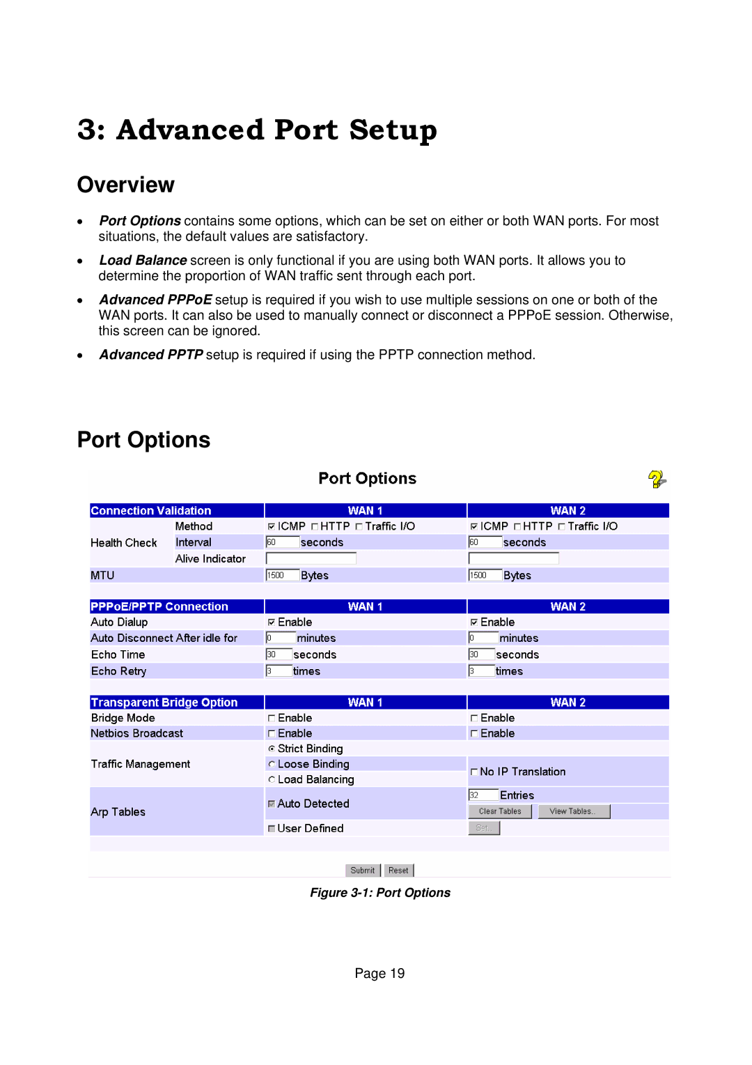 Edimax Technology Edimax user guide Router manual Advanced Port Setup, Port Options 