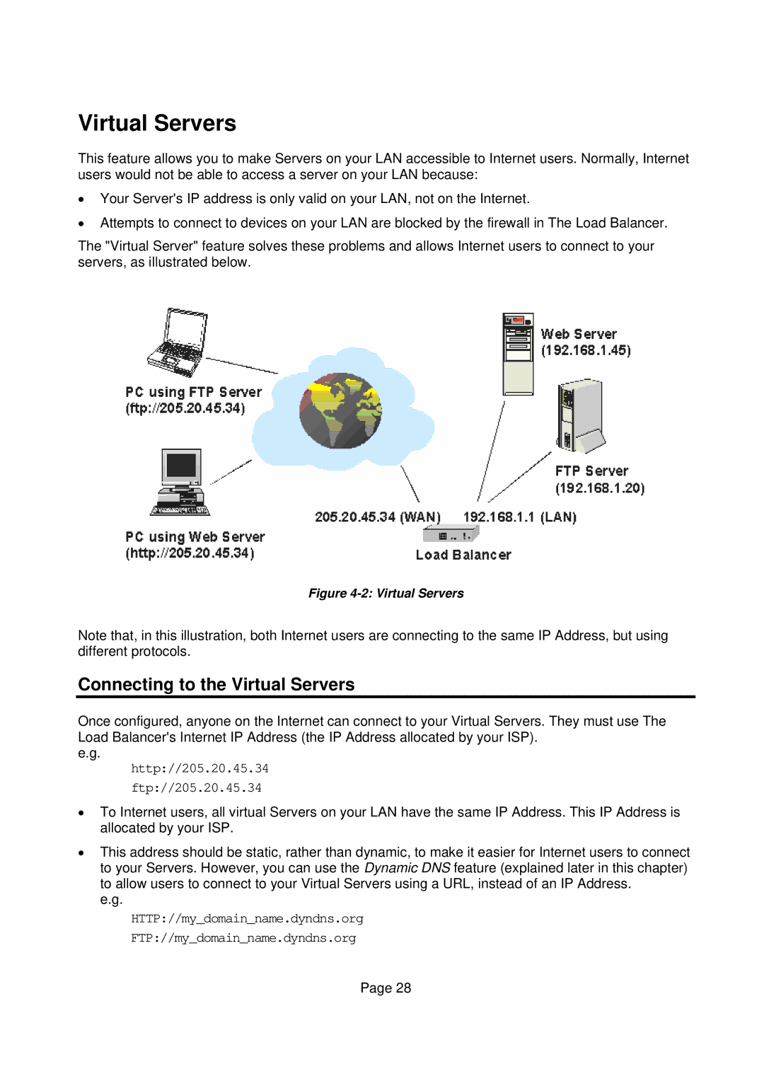 Edimax Technology Edimax user guide Router manual Connecting to the Virtual Servers 