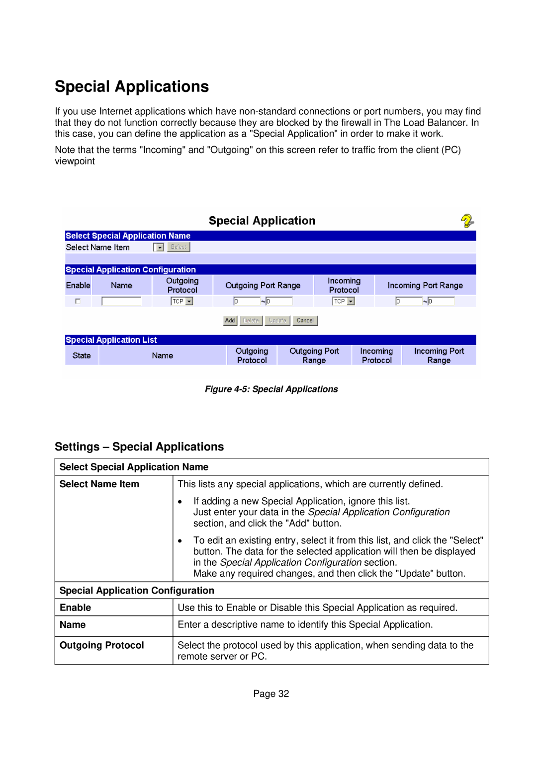 Edimax Technology Edimax user guide Router manual Settings Special Applications, Special Application Configuration 