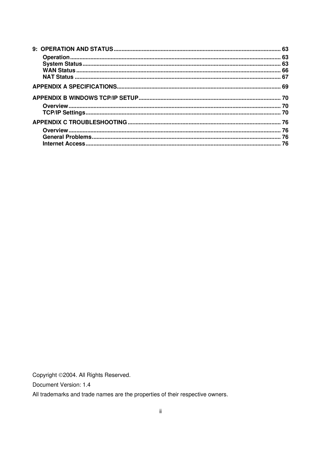 Edimax Technology Edimax user guide Router manual Operation System Status WAN Status NAT Status, Overview TCP/IP Settings 