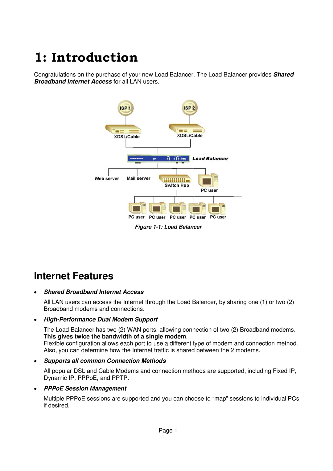 Edimax Technology Edimax user guide Router manual Introduction, Internet Features 