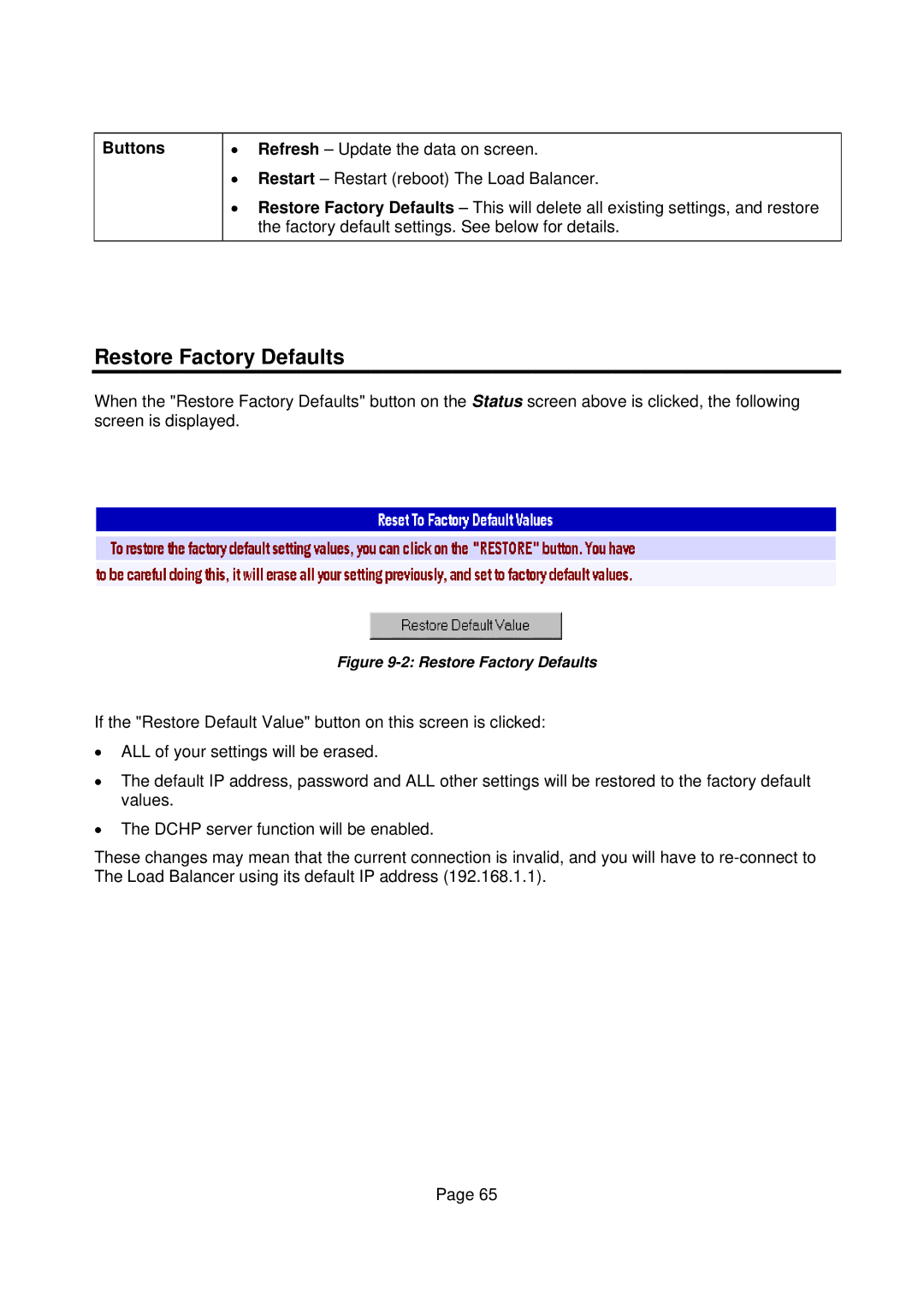 Edimax Technology Edimax user guide Router manual Restore Factory Defaults 