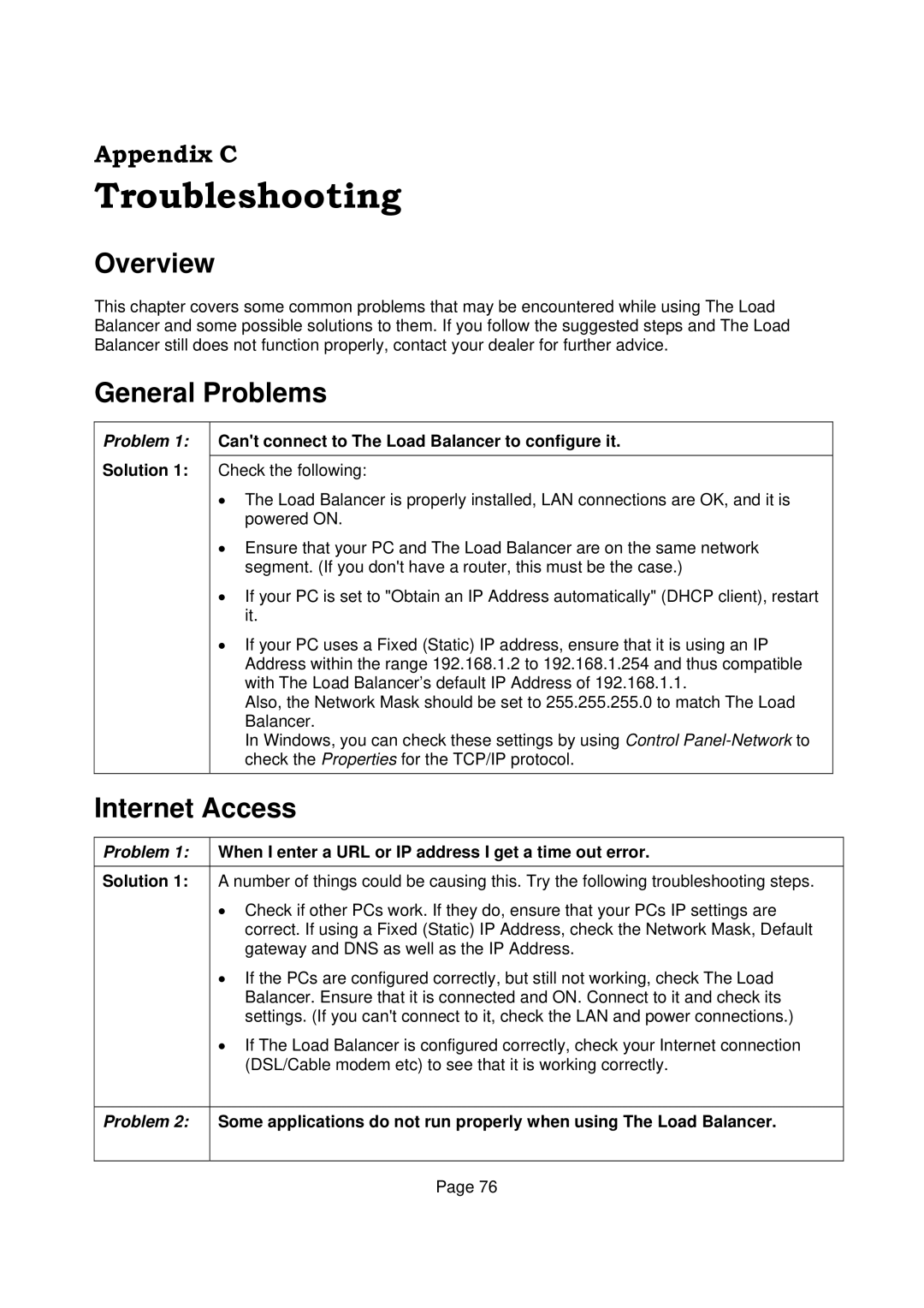 Edimax Technology Edimax user guide Router manual Troubleshooting, General Problems, Internet Access 