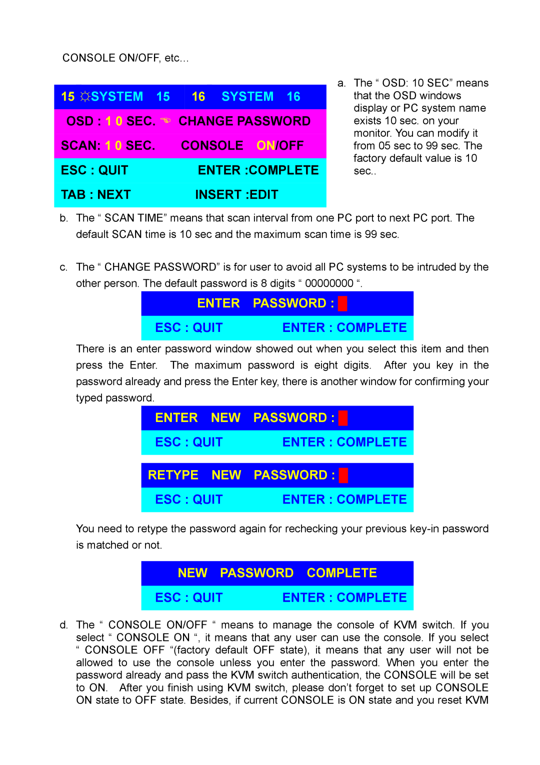 Edimax Technology EK-16RO, EK-08RO user manual Enter NEW Password 