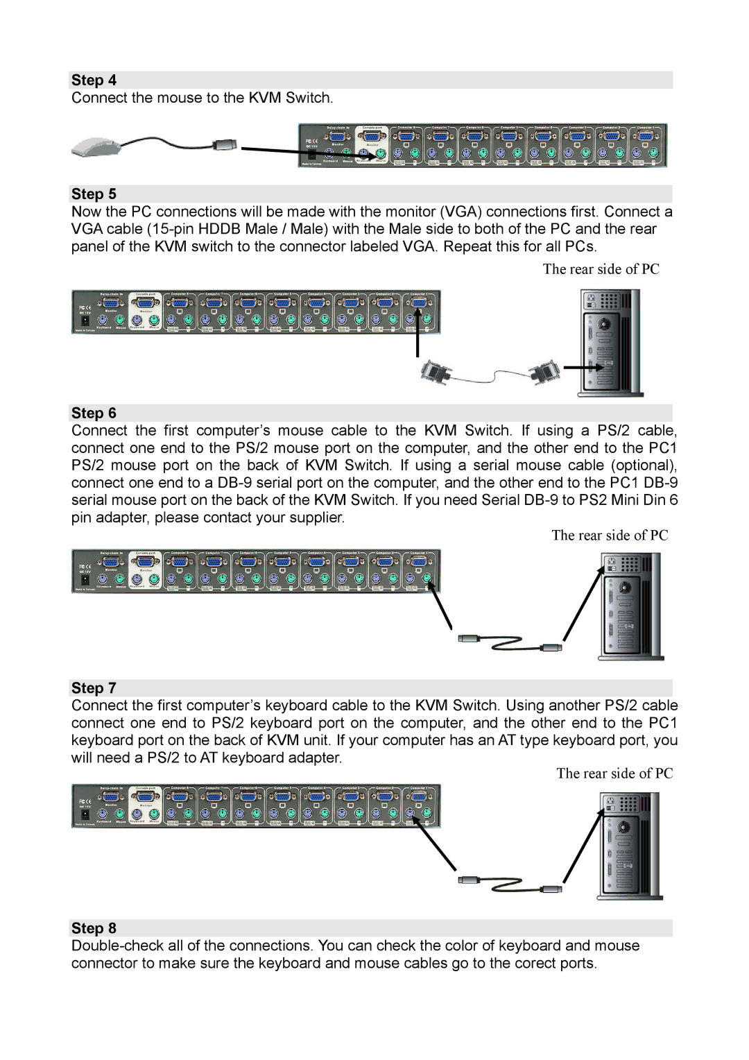 Edimax Technology EK-16RO, EK-08RO user manual Connect the mouse to the KVM Switch 