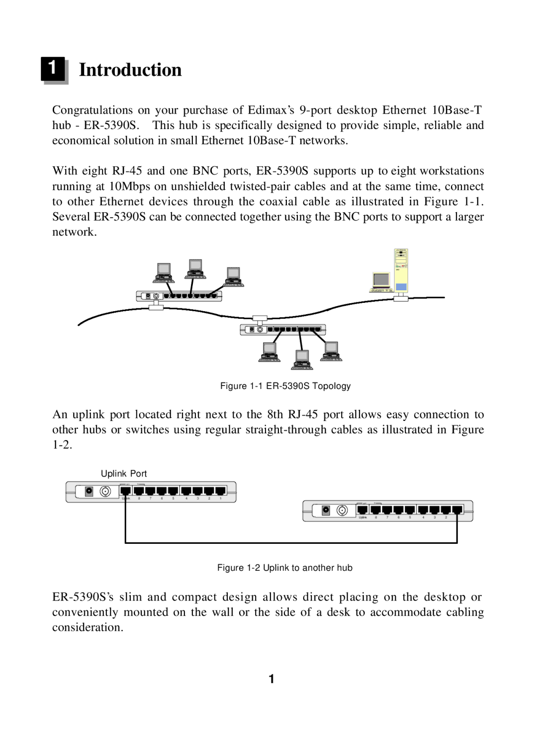 Edimax Technology user manual Introduction, ER-5390S Topology 