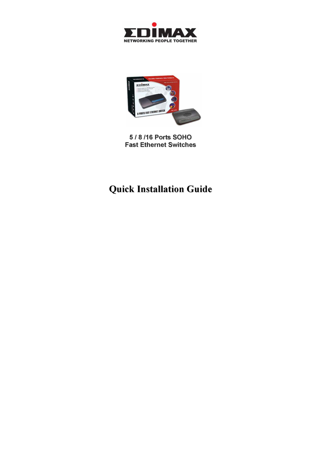 Edimax Technology ES-3105P manual Quick Installation Guide 