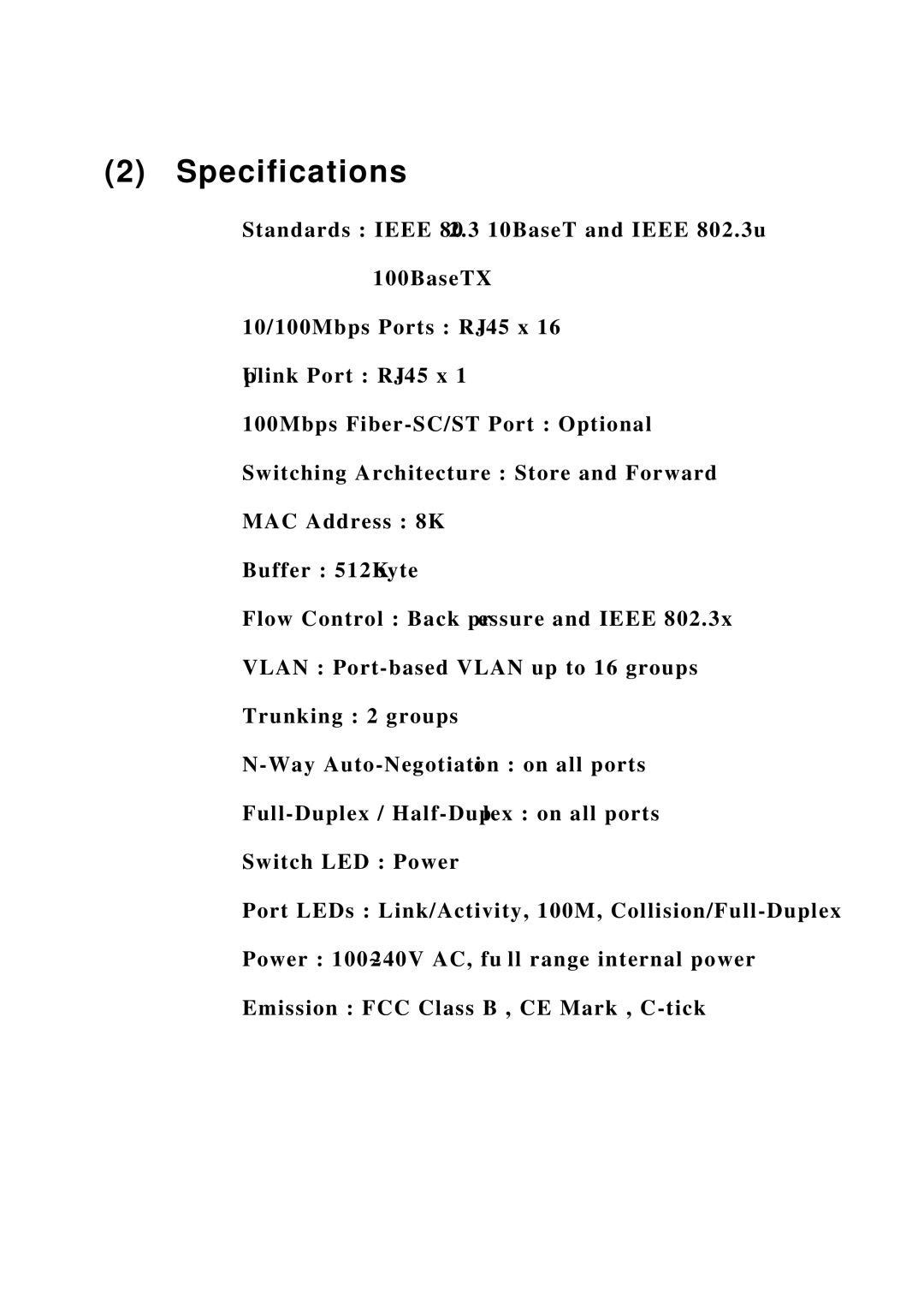 Edimax Technology ES-3116RE+ user manual Specifications 