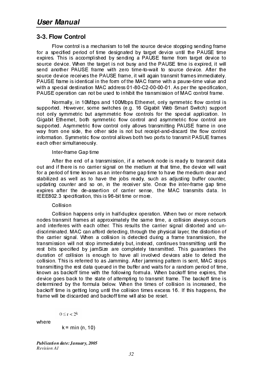 Edimax Technology ES-516G+ user manual Flow Control 