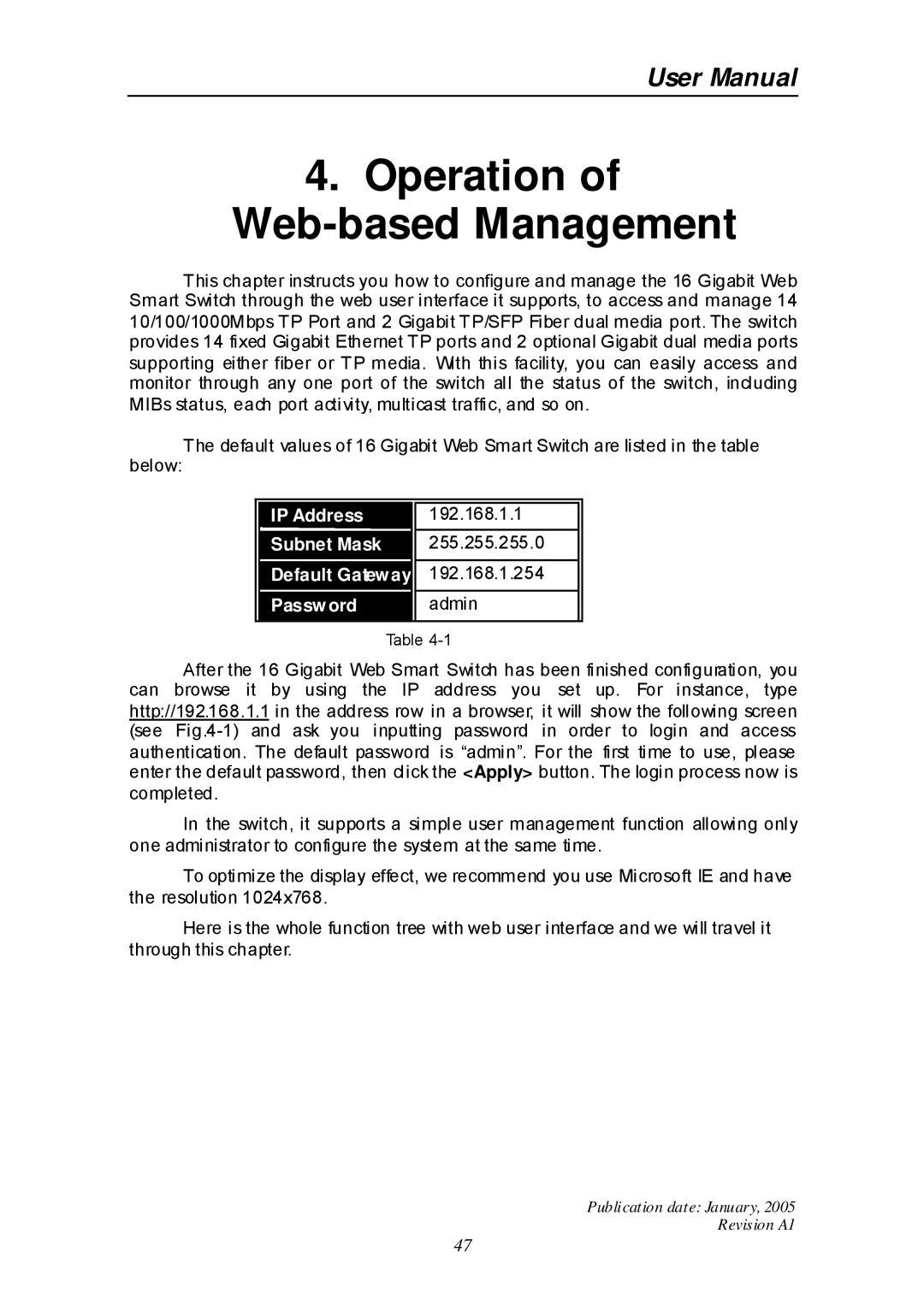 Edimax Technology ES-516G+ user manual Operation of Web-based Management 