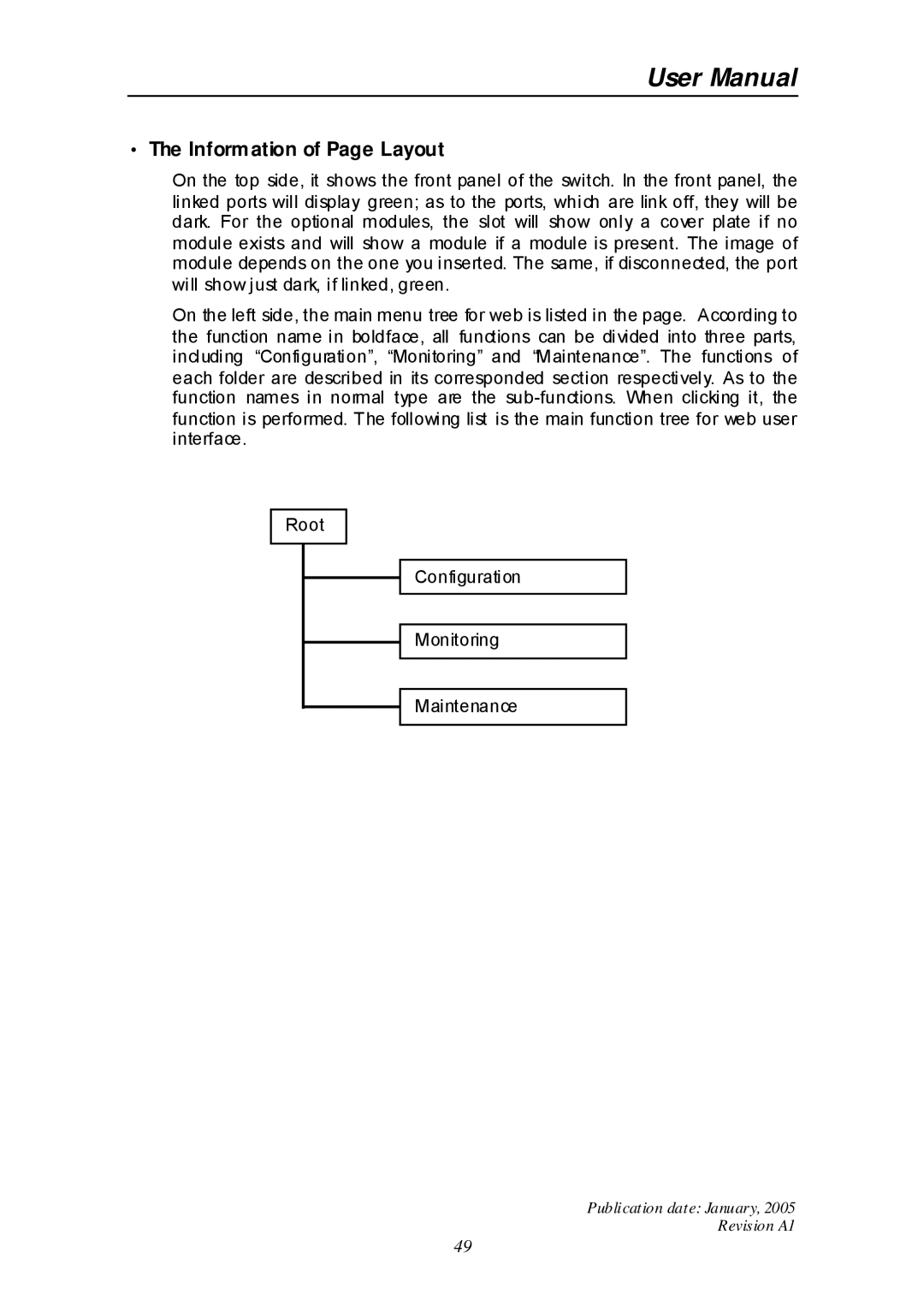 Edimax Technology ES-516G+ user manual Information of Page Layout 