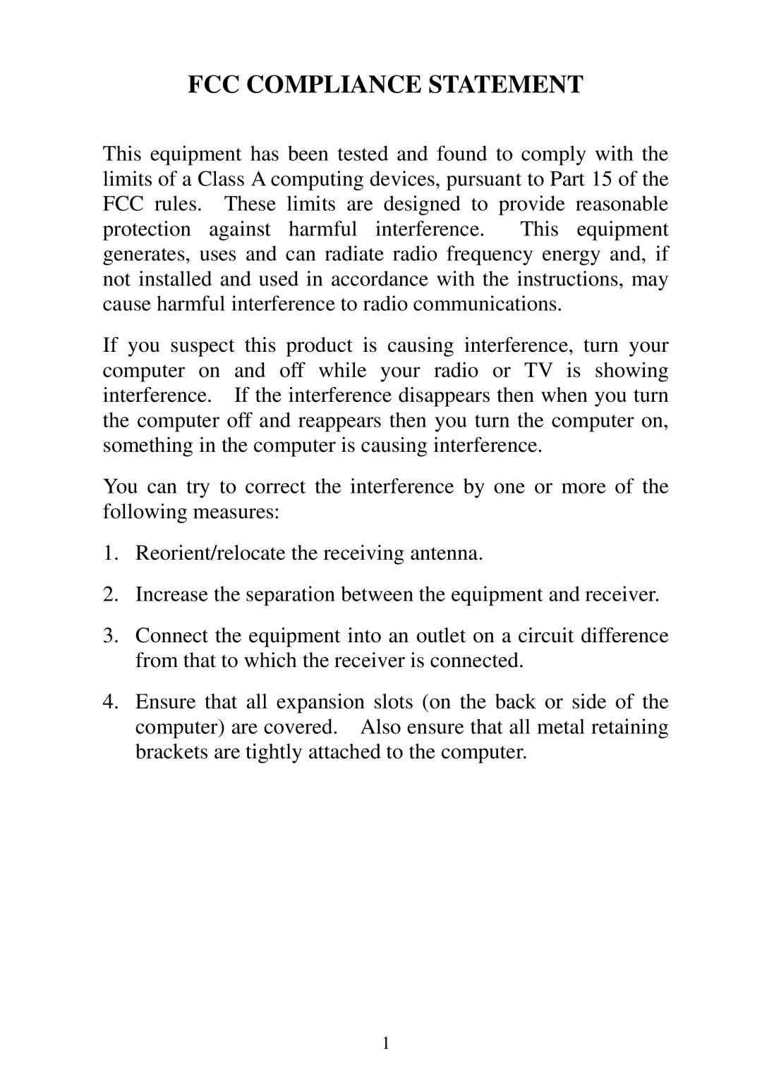 Edimax Technology ES-5224RF+, ES-5224RE+, ES-5224R+, ES-3124RE+ user manual FCC Compliance Statement 