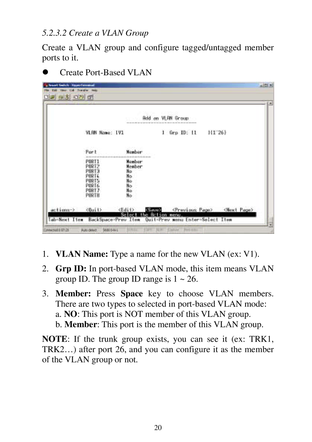 Edimax Technology ES-5224R+, ES-5224RE+, ES-5224RF+, ES-3124RE+ user manual Create a Vlan Group 