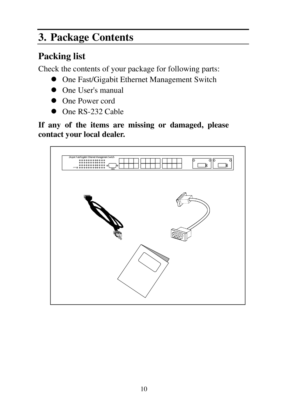 Edimax Technology ES-5224RM, ES-5224REM, ES-5224RFM, ES-3124REM user manual Packing list 