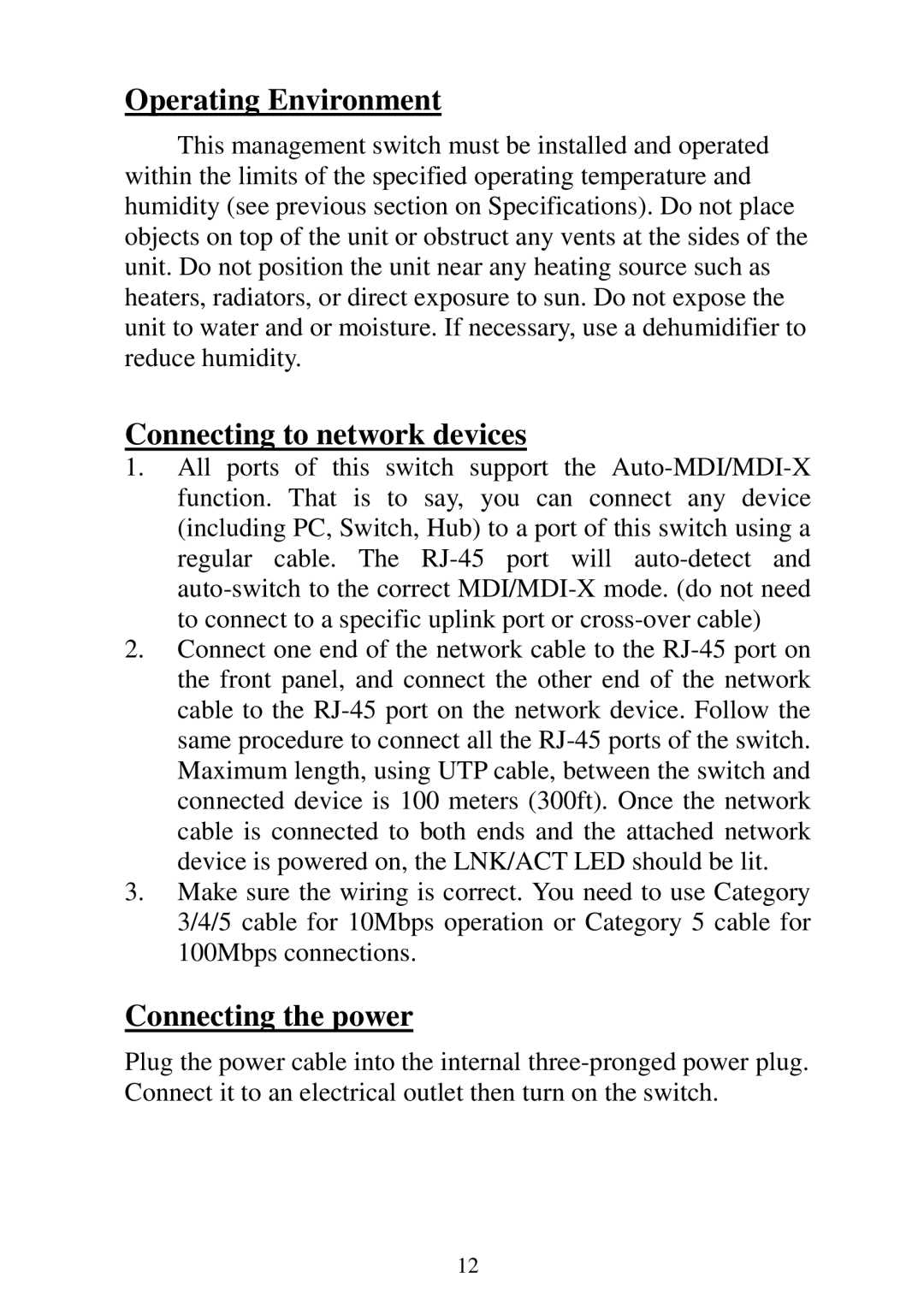 Edimax Technology ES-5224REM, ES-5224RFM, ES-5224RM, ES-3124REM user manual Operating Environment 