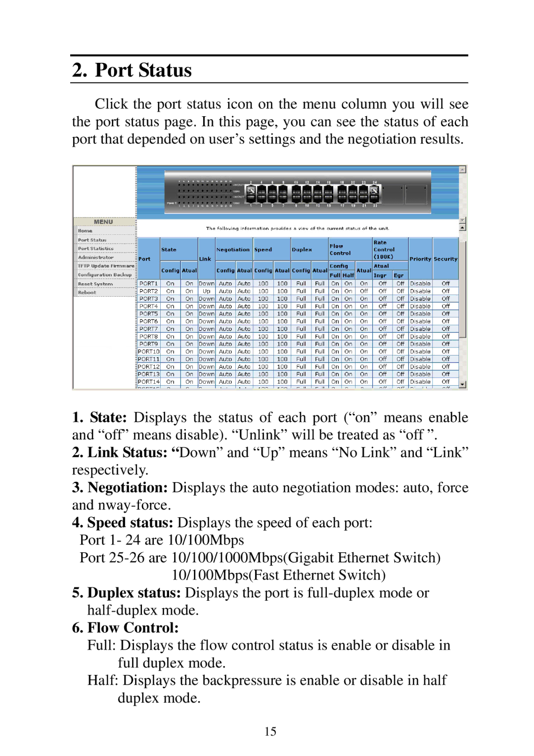 Edimax Technology ES-3124REM, ES-5224REM, ES-5224RFM, ES-5224RM user manual Flow Control 