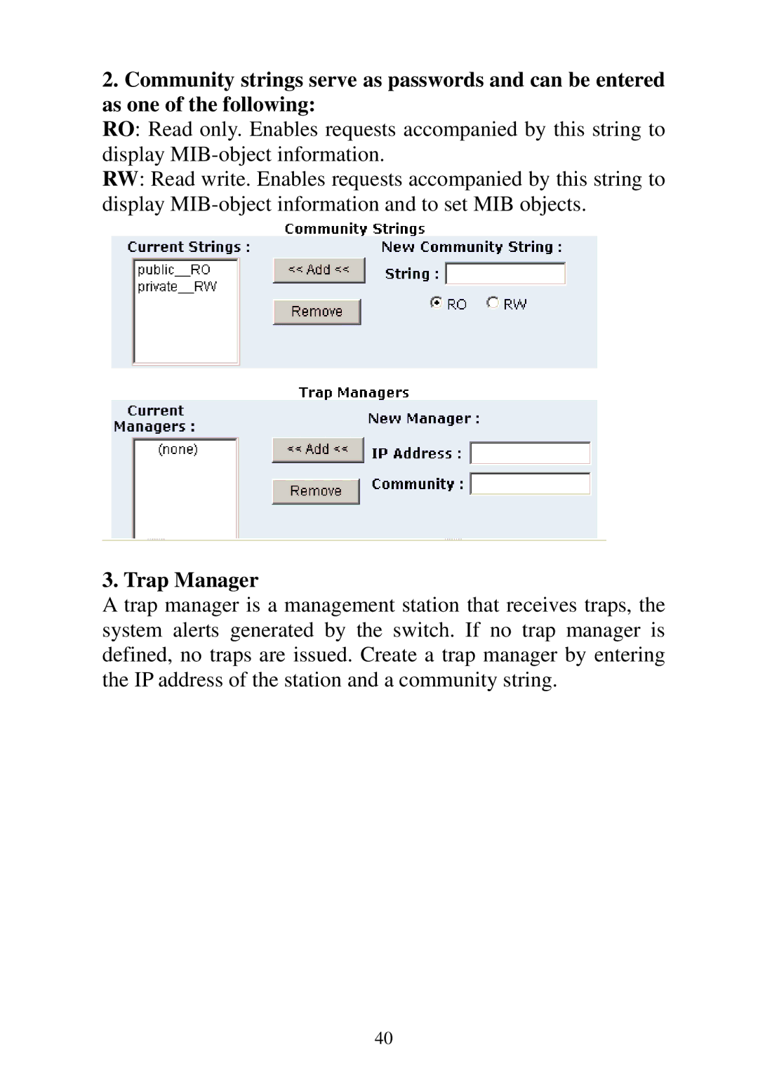 Edimax Technology ES-5224REM, ES-5224RFM, ES-5224RM, ES-3124REM user manual Trap Manager 