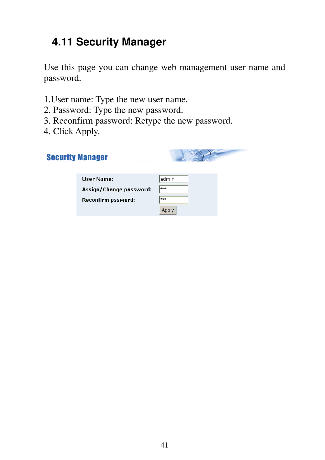 Edimax Technology ES-5224RFM, ES-5224REM, ES-5224RM, ES-3124REM user manual Security Manager 