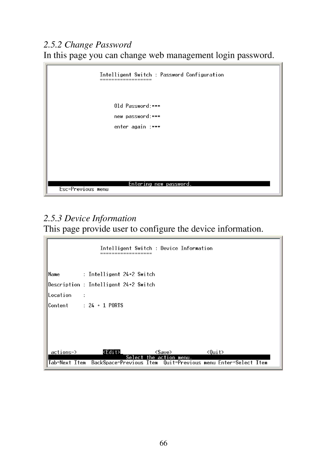 Edimax Technology ES-5224RM, ES-5224REM, ES-5224RFM, ES-3124REM user manual Change Password, Device Information 