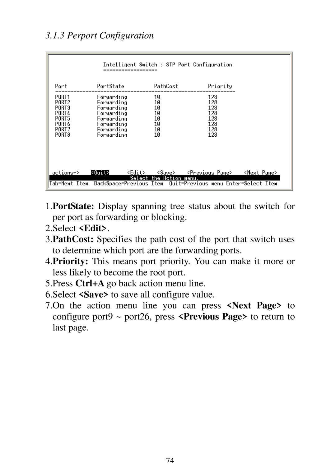 Edimax Technology ES-5224RM, ES-5224REM, ES-5224RFM, ES-3124REM user manual Perport Configuration 