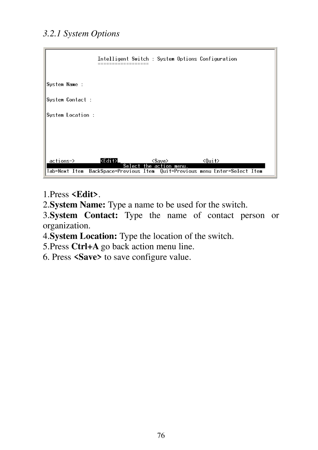 Edimax Technology ES-5224REM, ES-5224RFM, ES-5224RM, ES-3124REM user manual System Options 