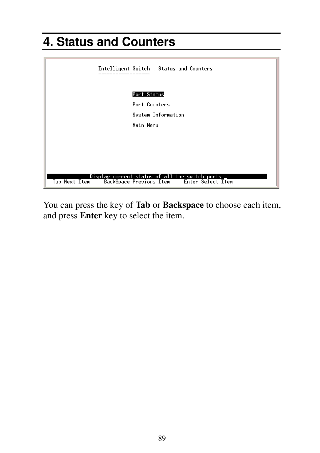 Edimax Technology ES-5224RFM, ES-5224REM, ES-5224RM, ES-3124REM user manual Status and Counters 